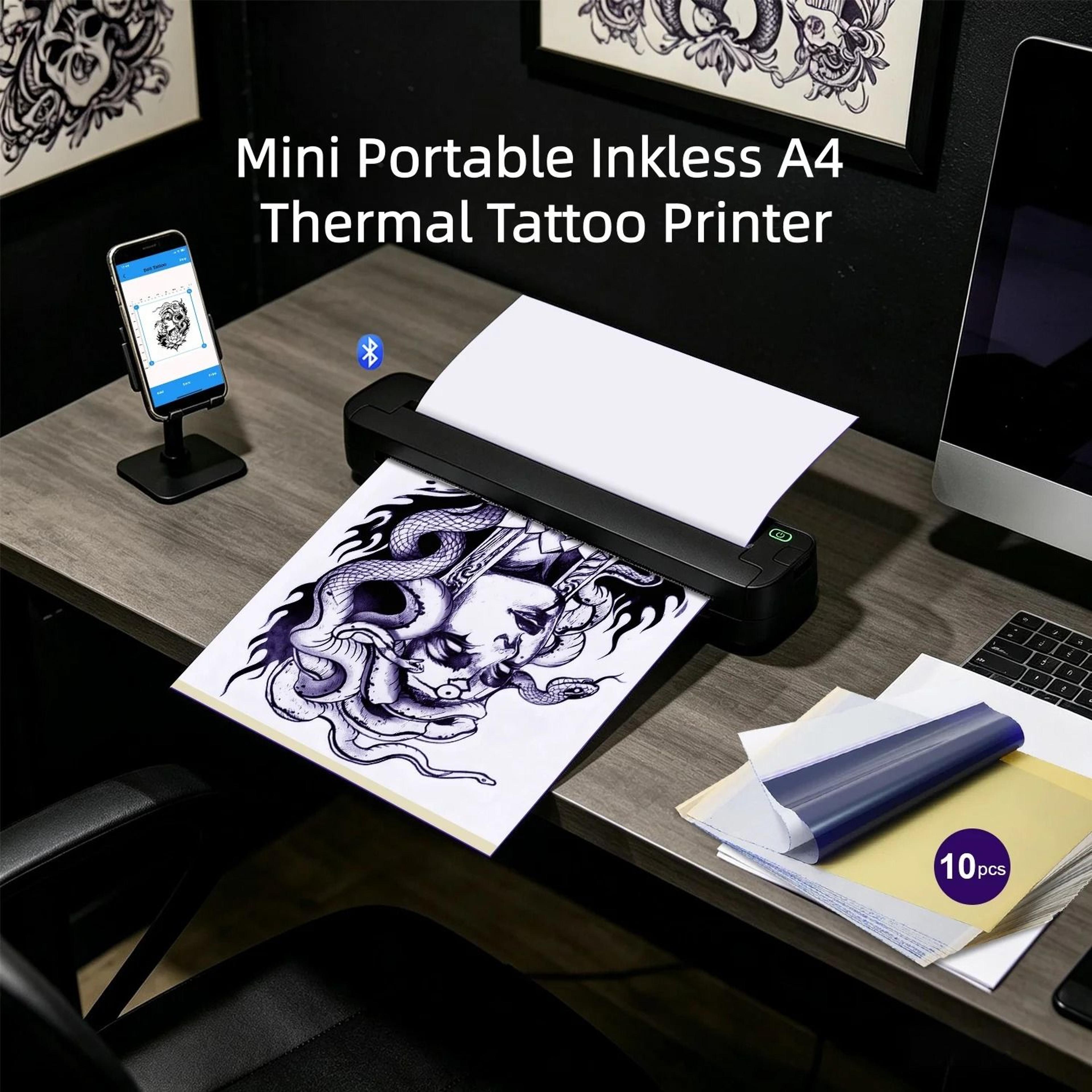 wireless a4 tattoo stencil printer – 203 dpi portable thermal transfer machine