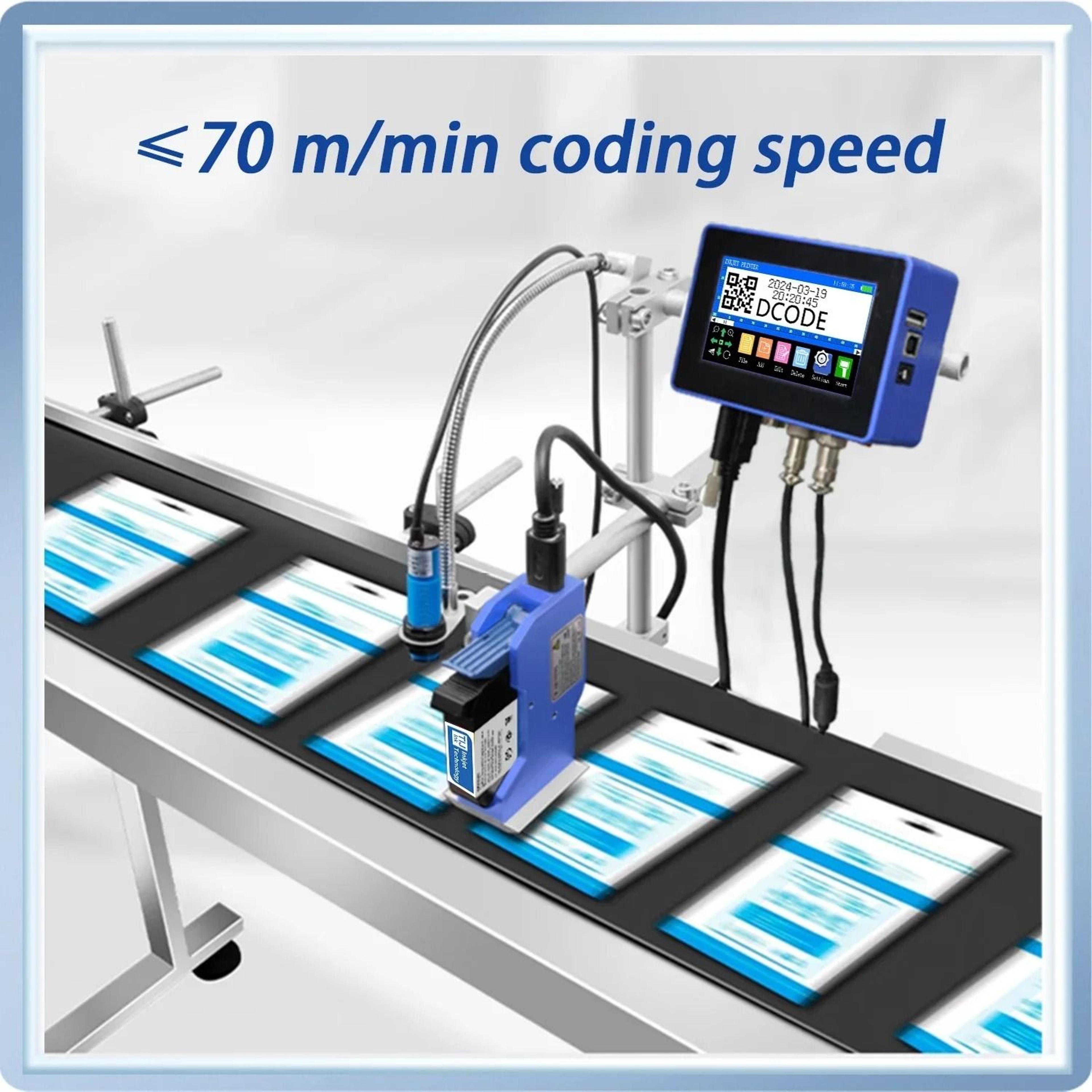 automatic industrial inkjet printer 12.7mm/25.4mm date and batch coding machine