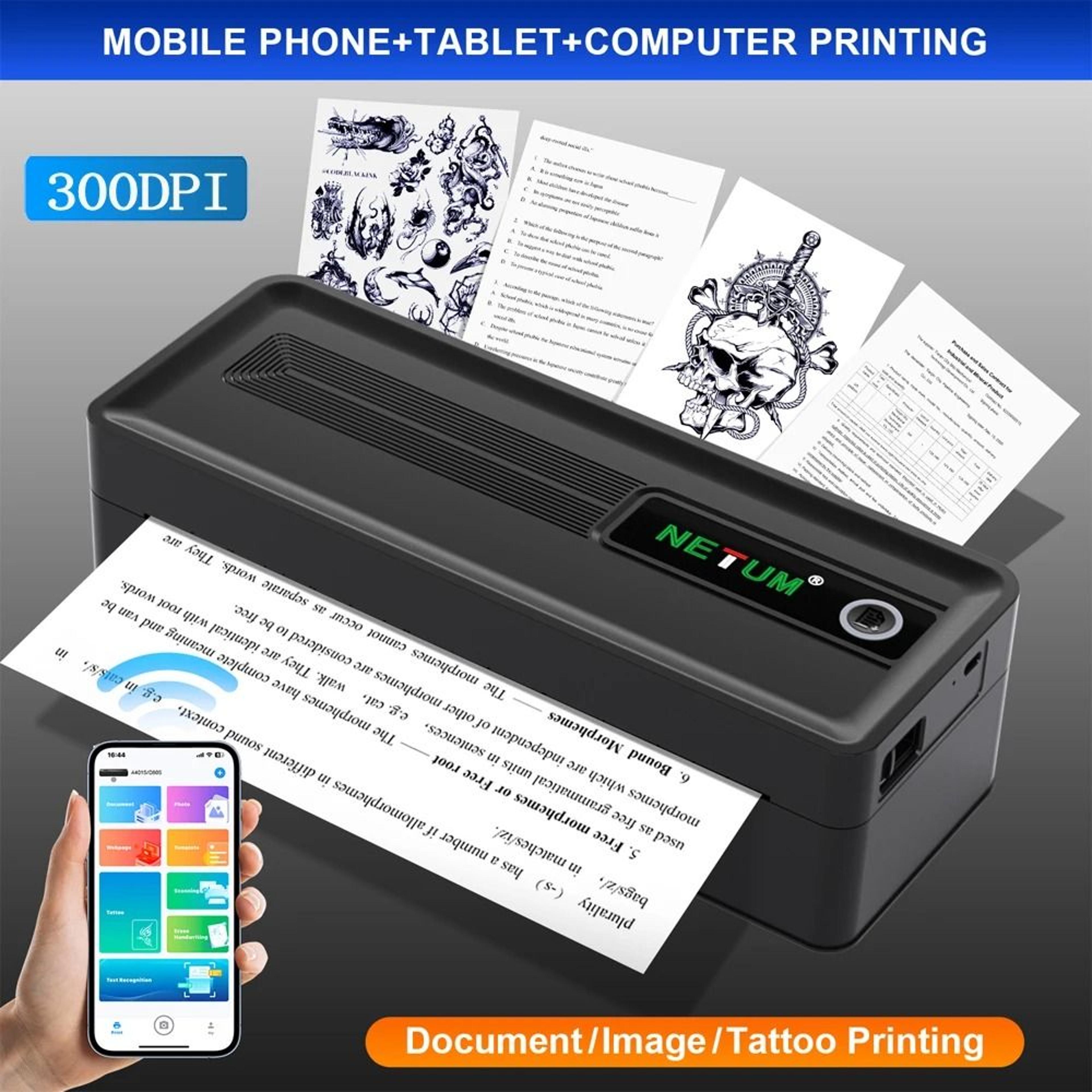pagego 300dpi portable a4 thermal printer – wireless inkless document printer