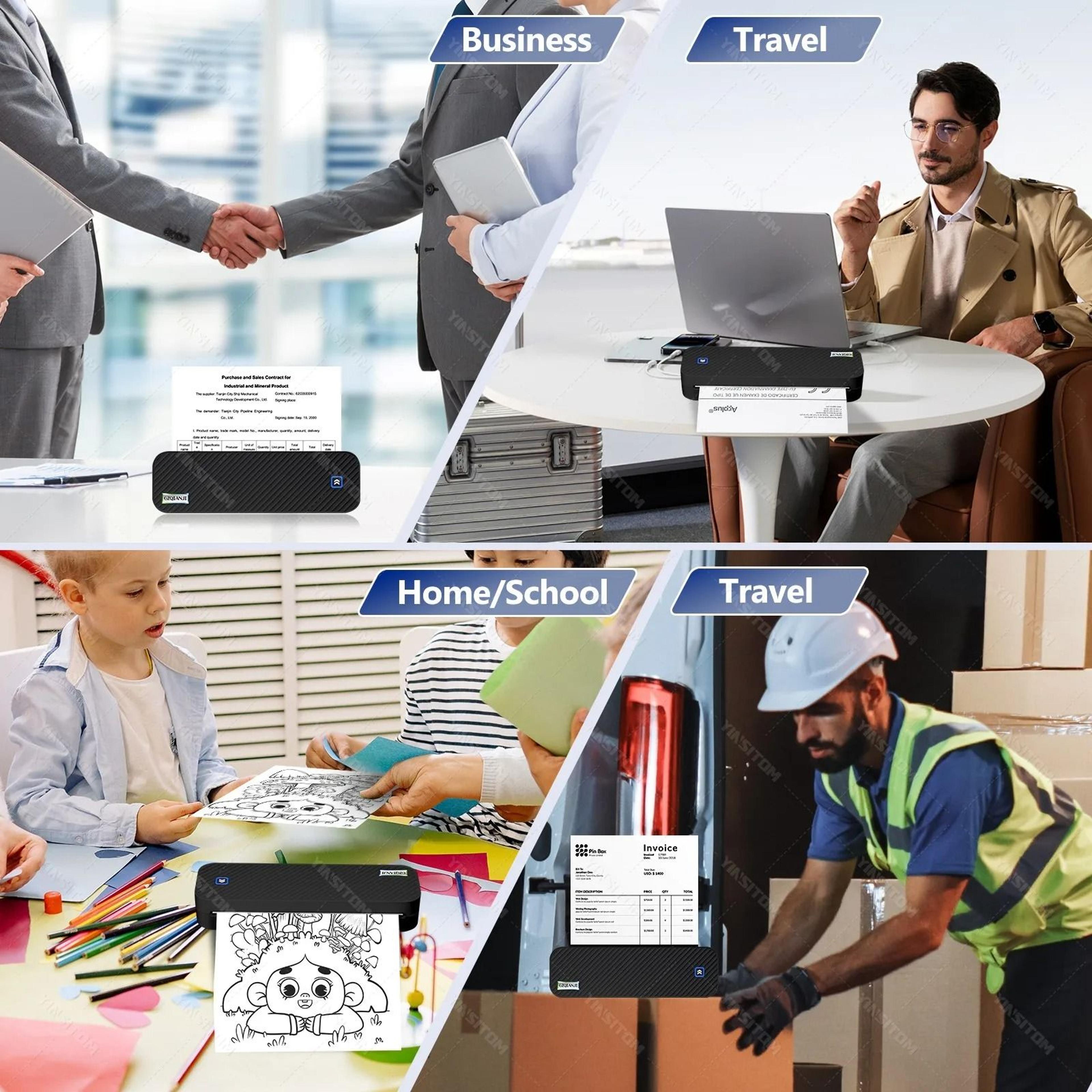 traveldocs 300 – portable a4 bluetooth thermal printer for wireless document printing