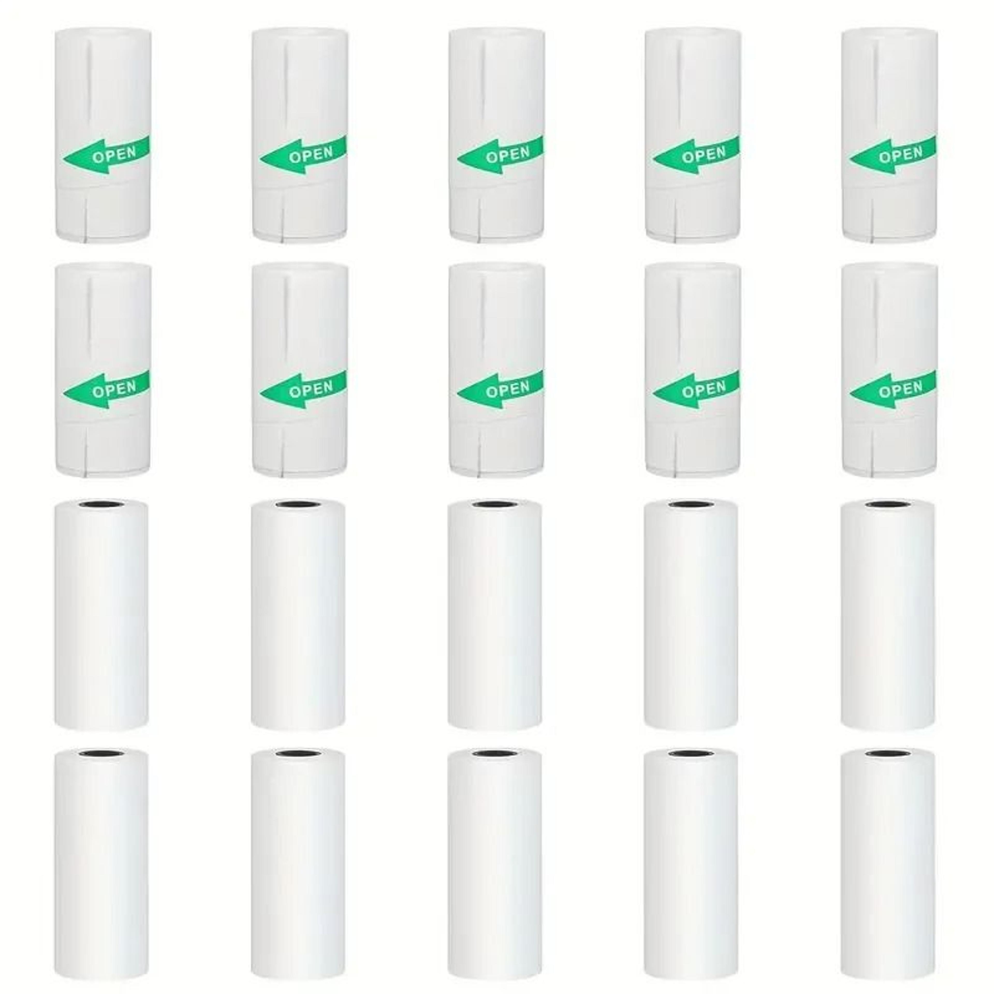 stickjoy 57mm thermal sticker paper – 10 rolls of white self-adhesive mini printer refills