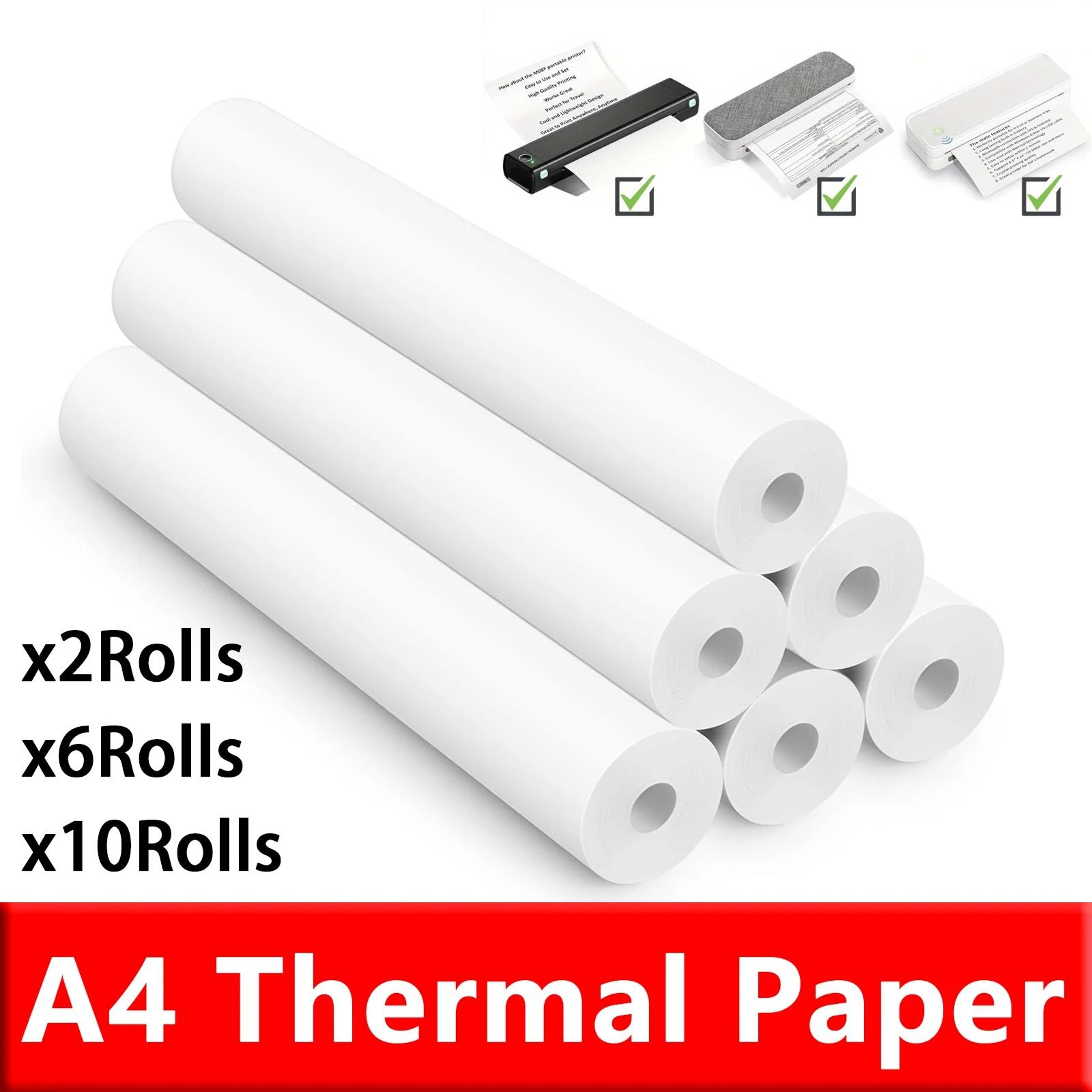 pagebright a4 thermal paper – quick-dry inkless printer refills in 2, 6, or 10 rolls