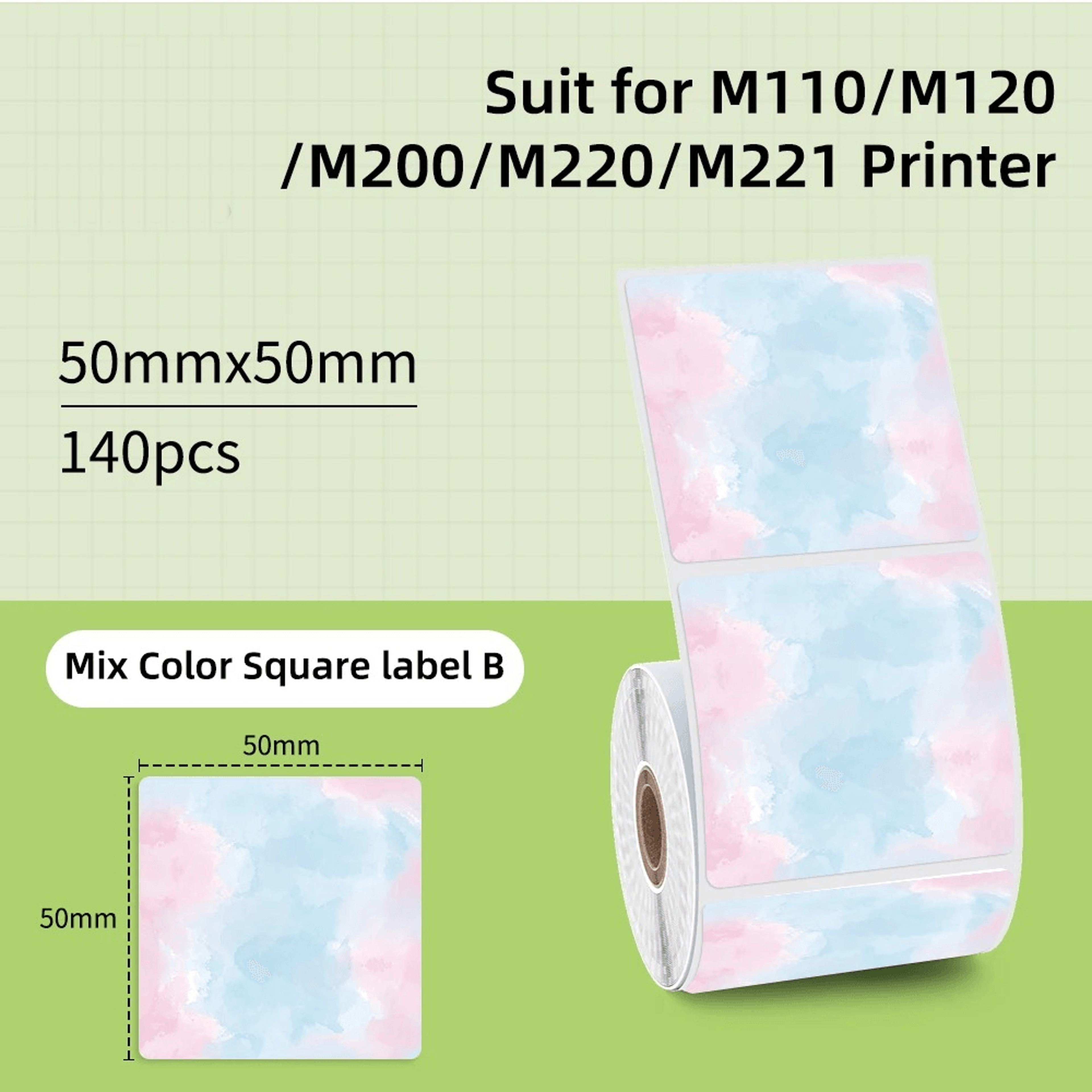 shapenest thermal sticker labels – waterproof round and square adhesive paper refills