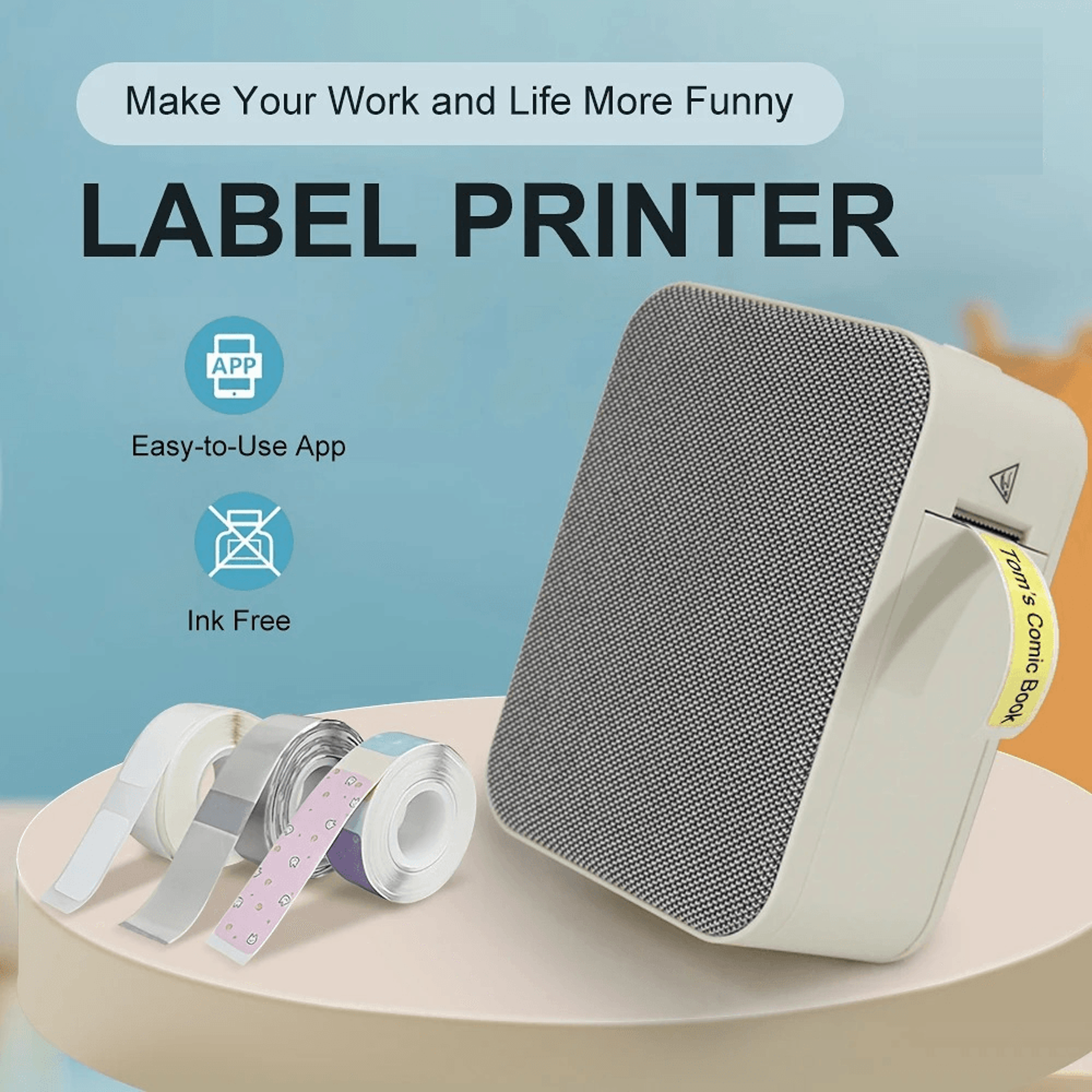 giftglow mini label maker – bluetooth thermal sticker printer for diy crafts