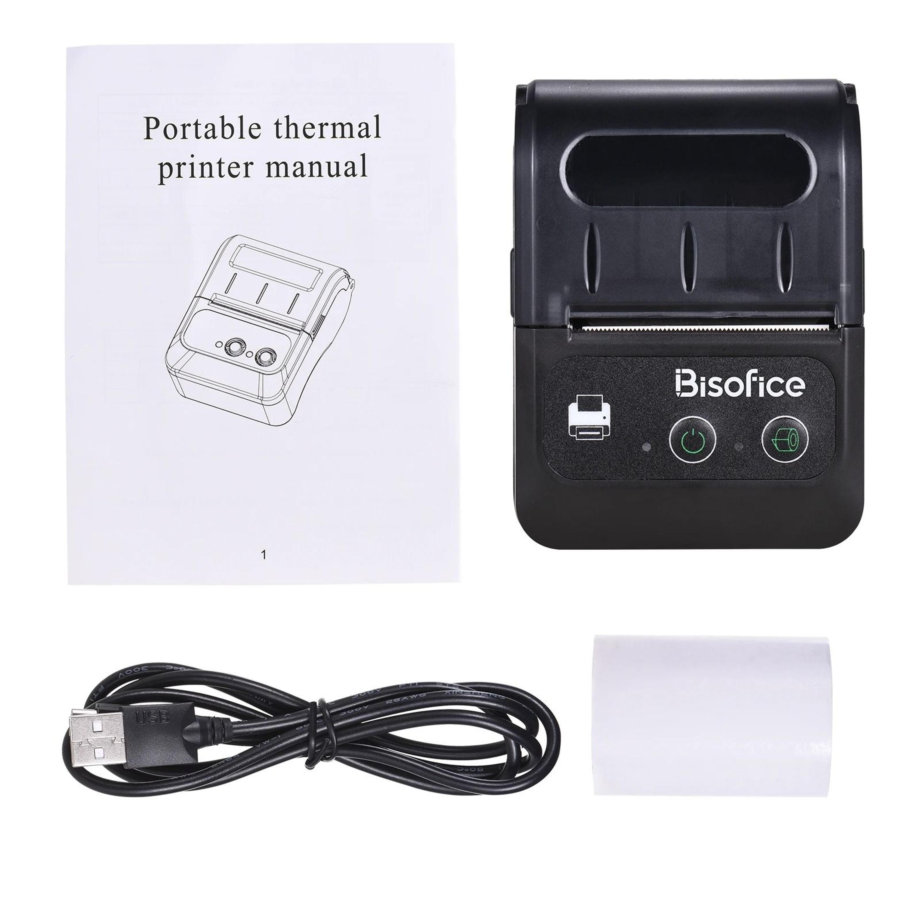 portable 58mm bluetooth thermal receipt and label printer for small business
