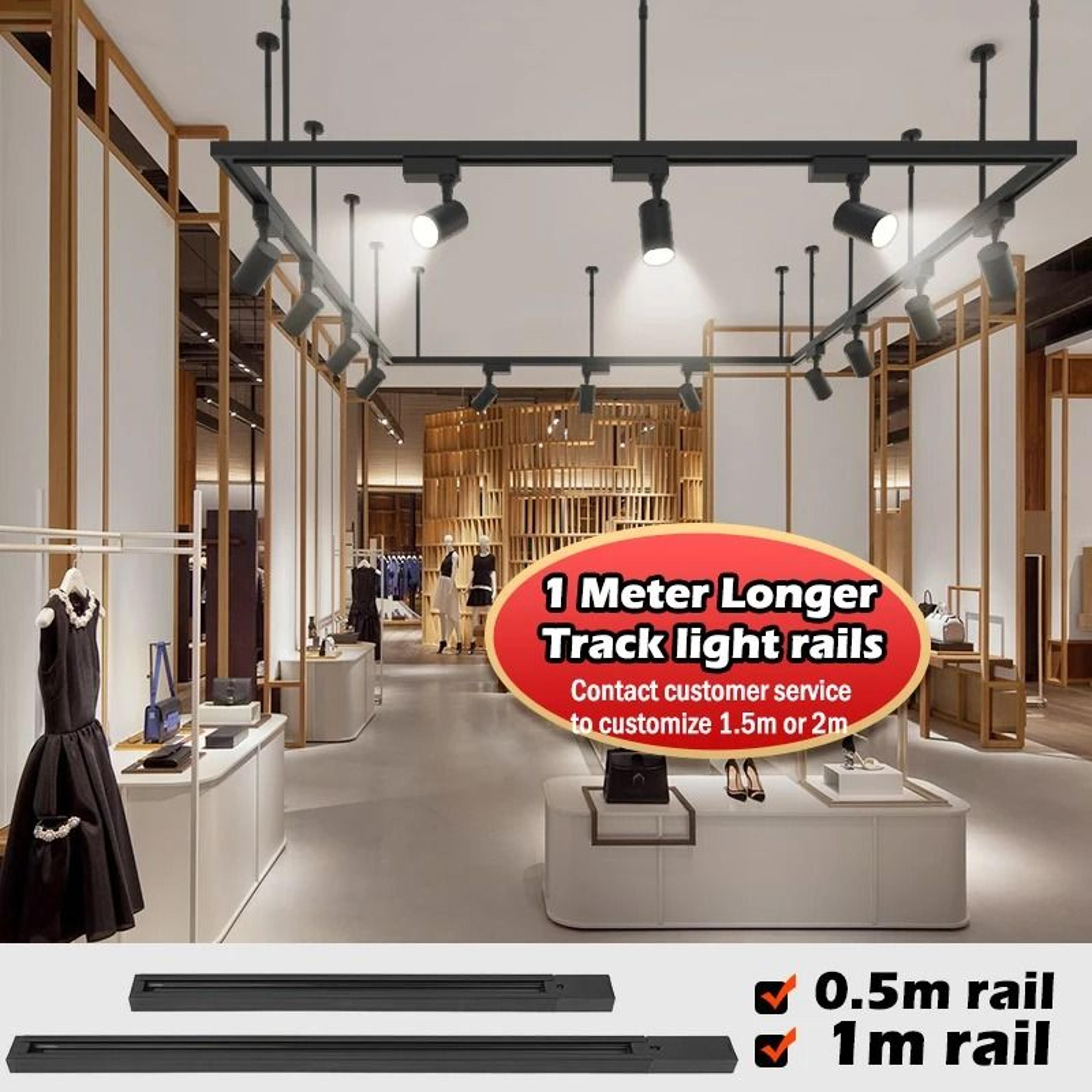 adjustable led track light rails with straight and l shape connectors