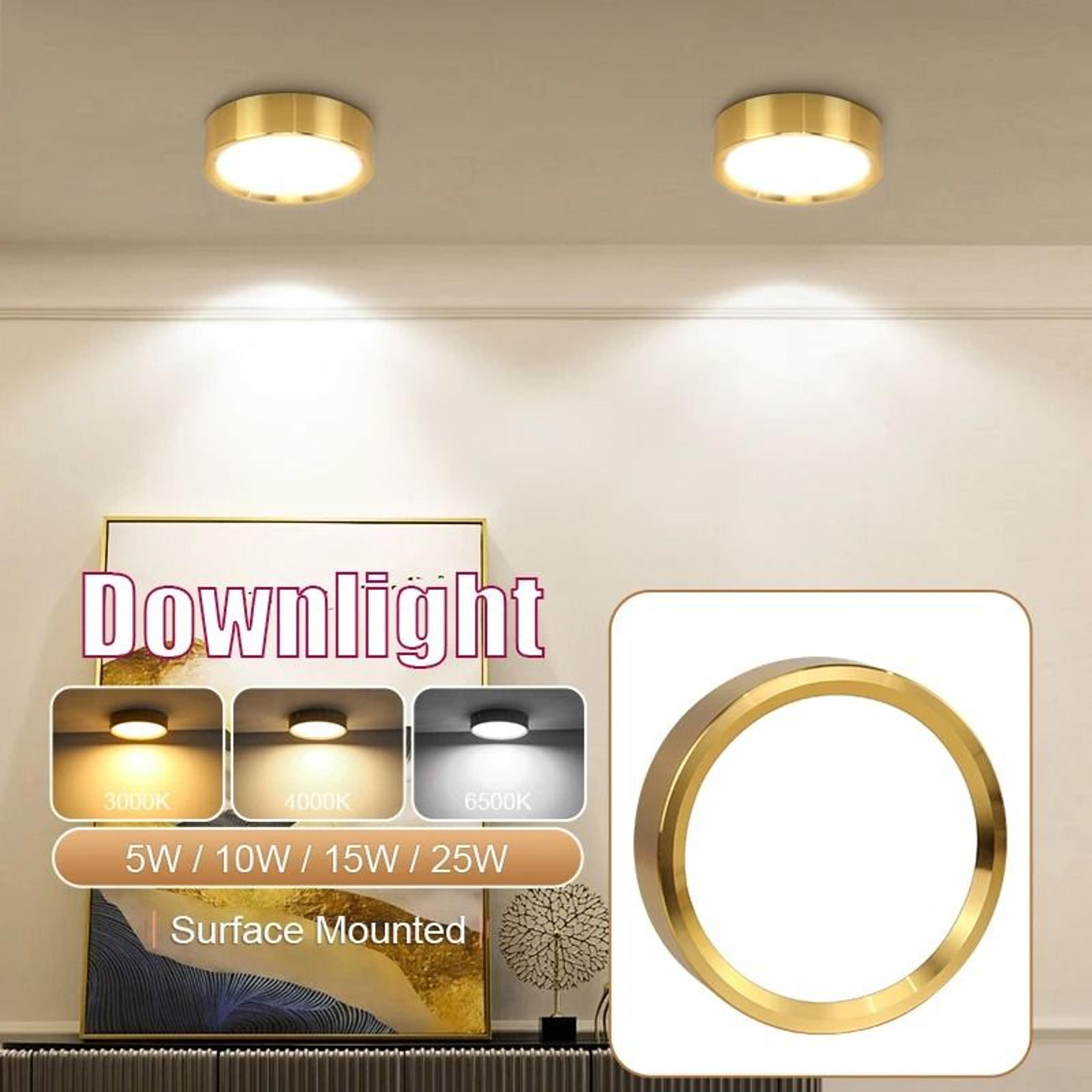 elegant gold led ceiling downlight 10w 15w 25w for modern home lighting