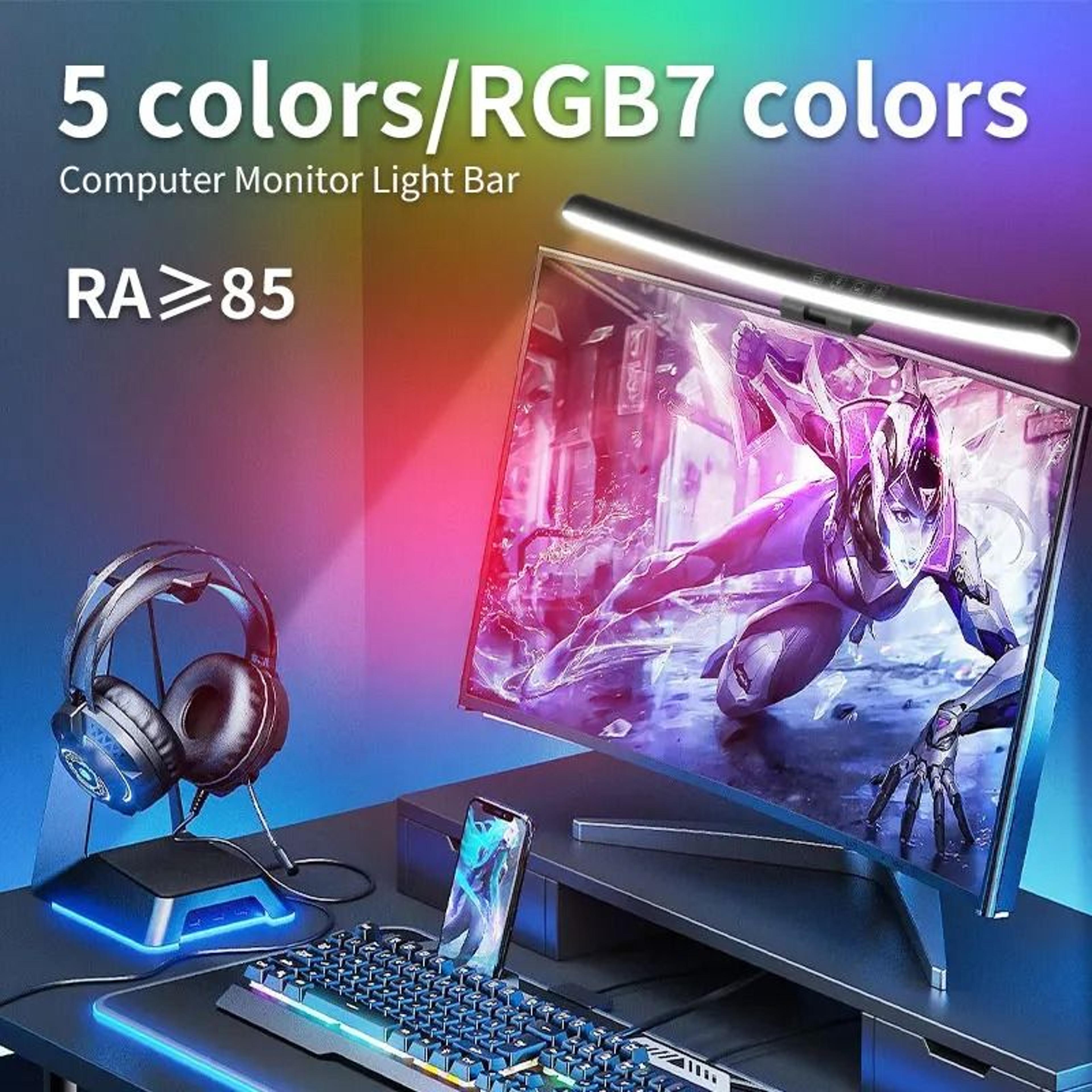 rgb led monitor light bar with stepless dimming for curved screens