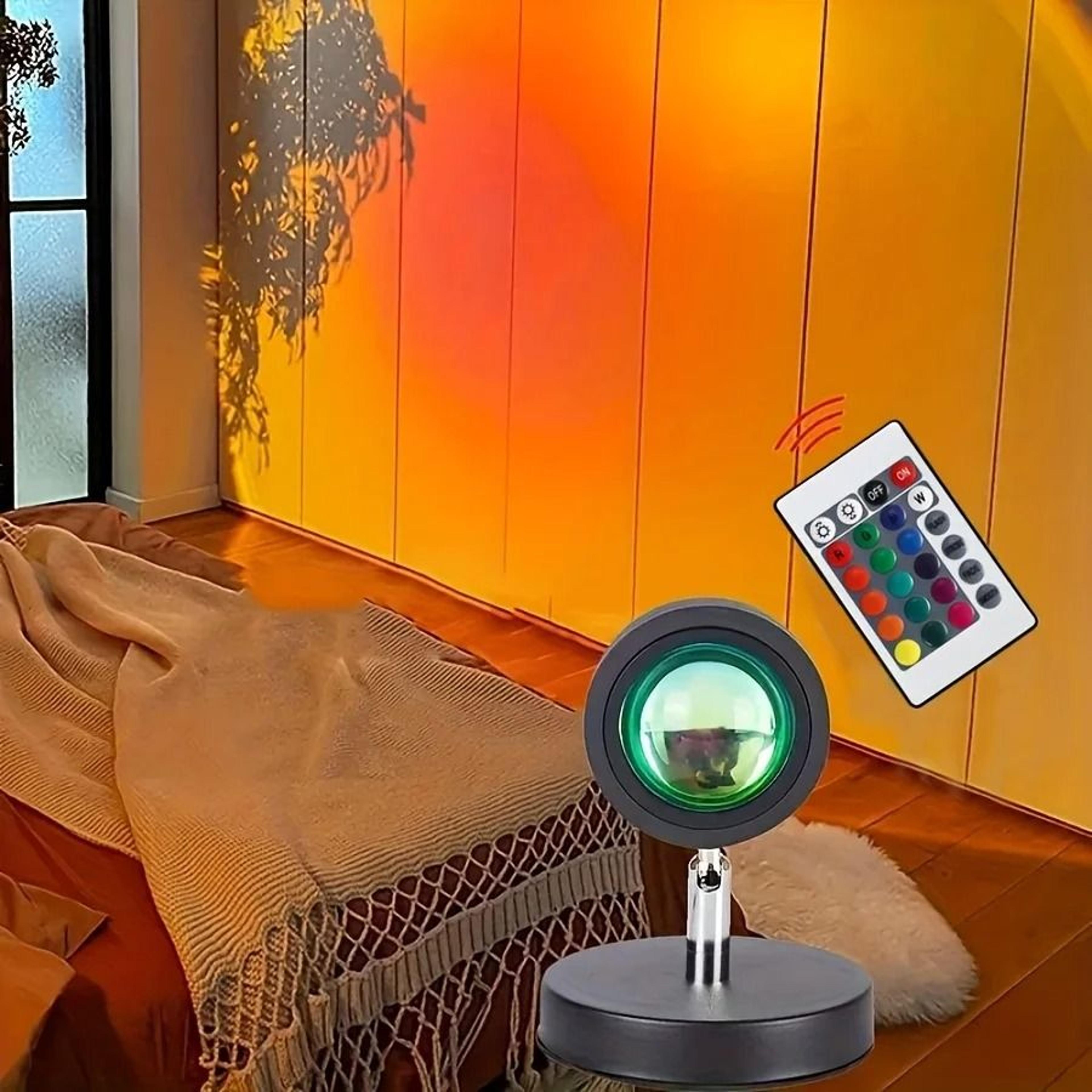 led sunset projection lamp for cozy bedroom and living room decor