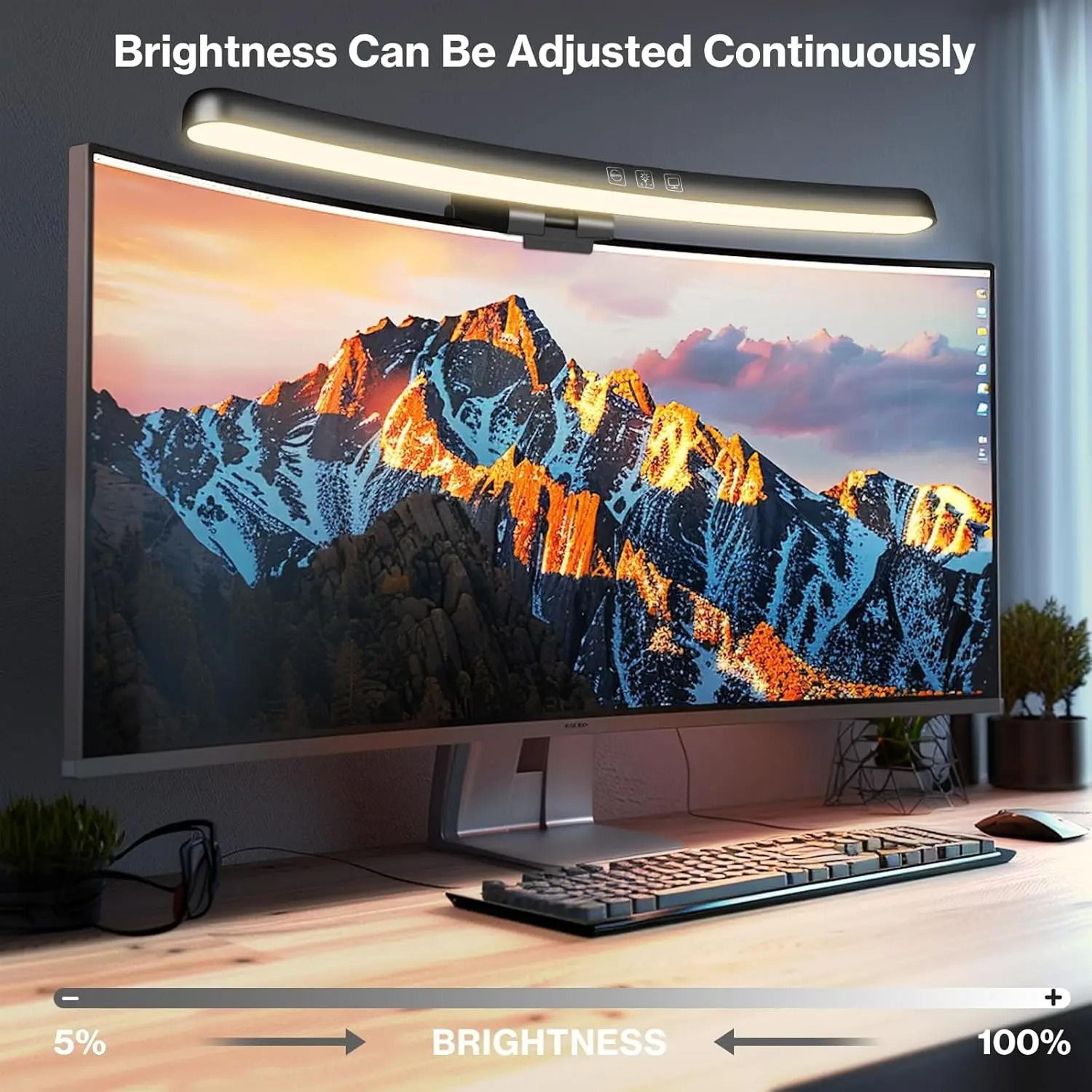 curved led monitor light bar with usb power and stepless dimming
