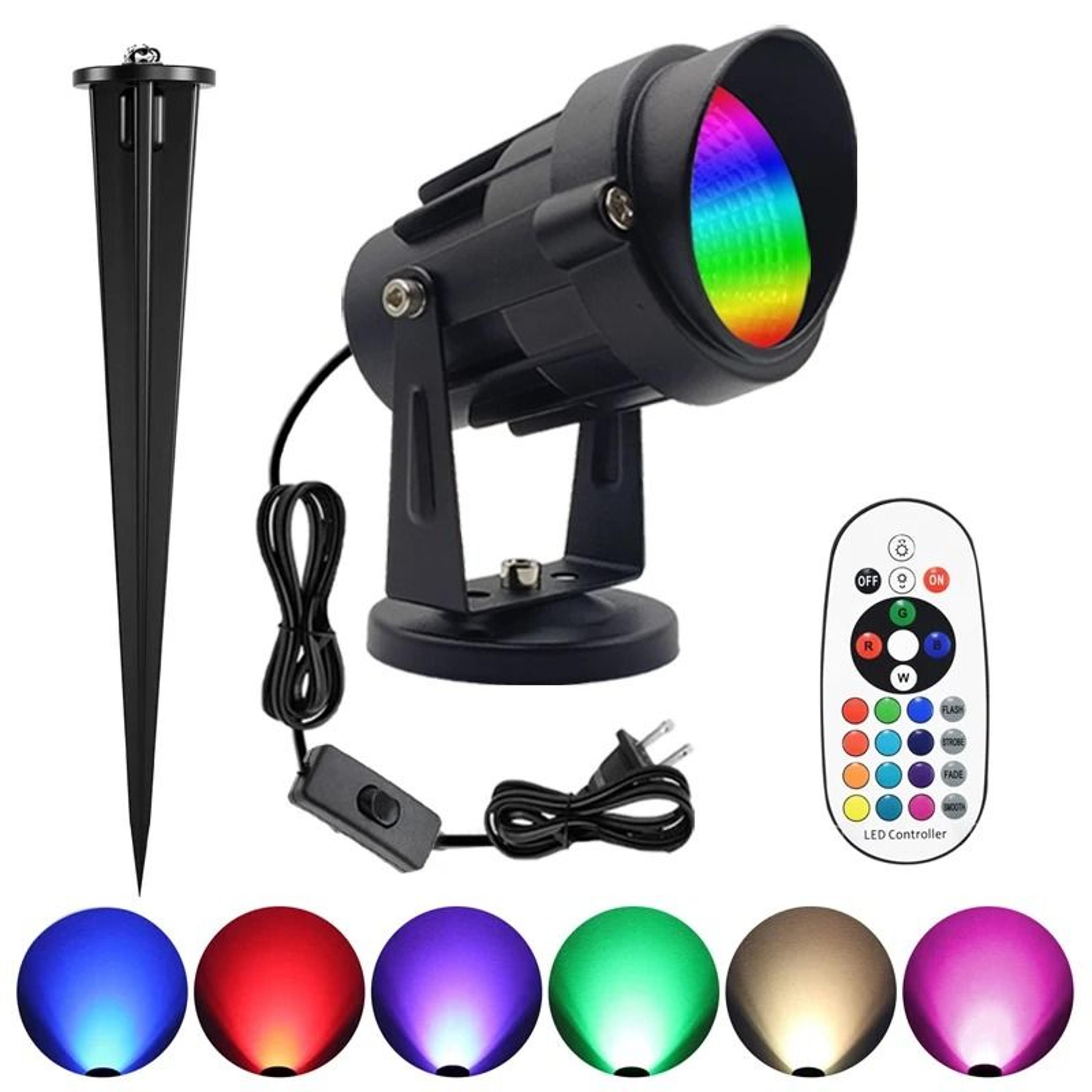 10w rgbw led indoor spotlight with remote control and dimming