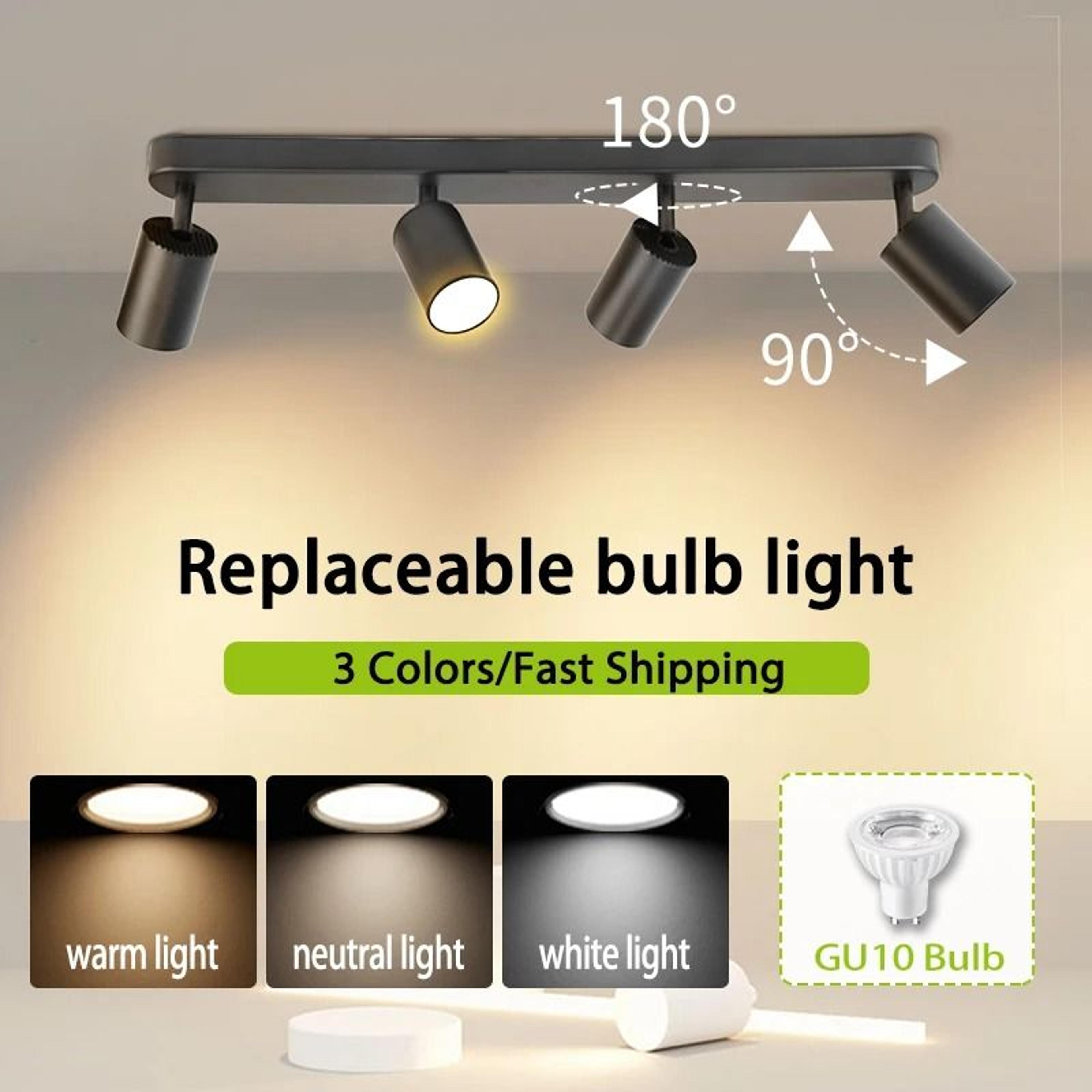 gu10 led track spotlight with 3 color lighting for modern interiors