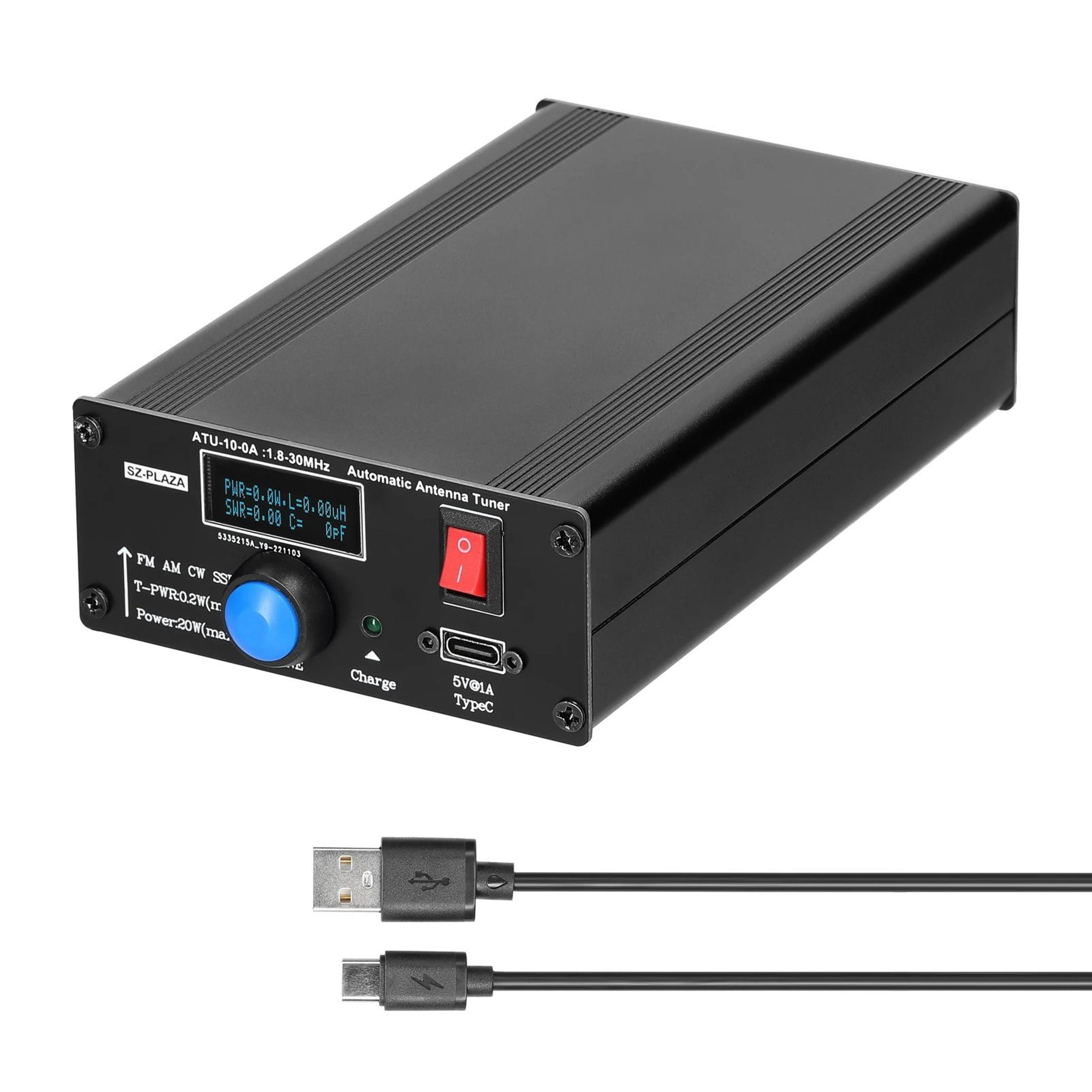 20w automatic shortwave antenna tuner 1.8–30mhz with swr power meter