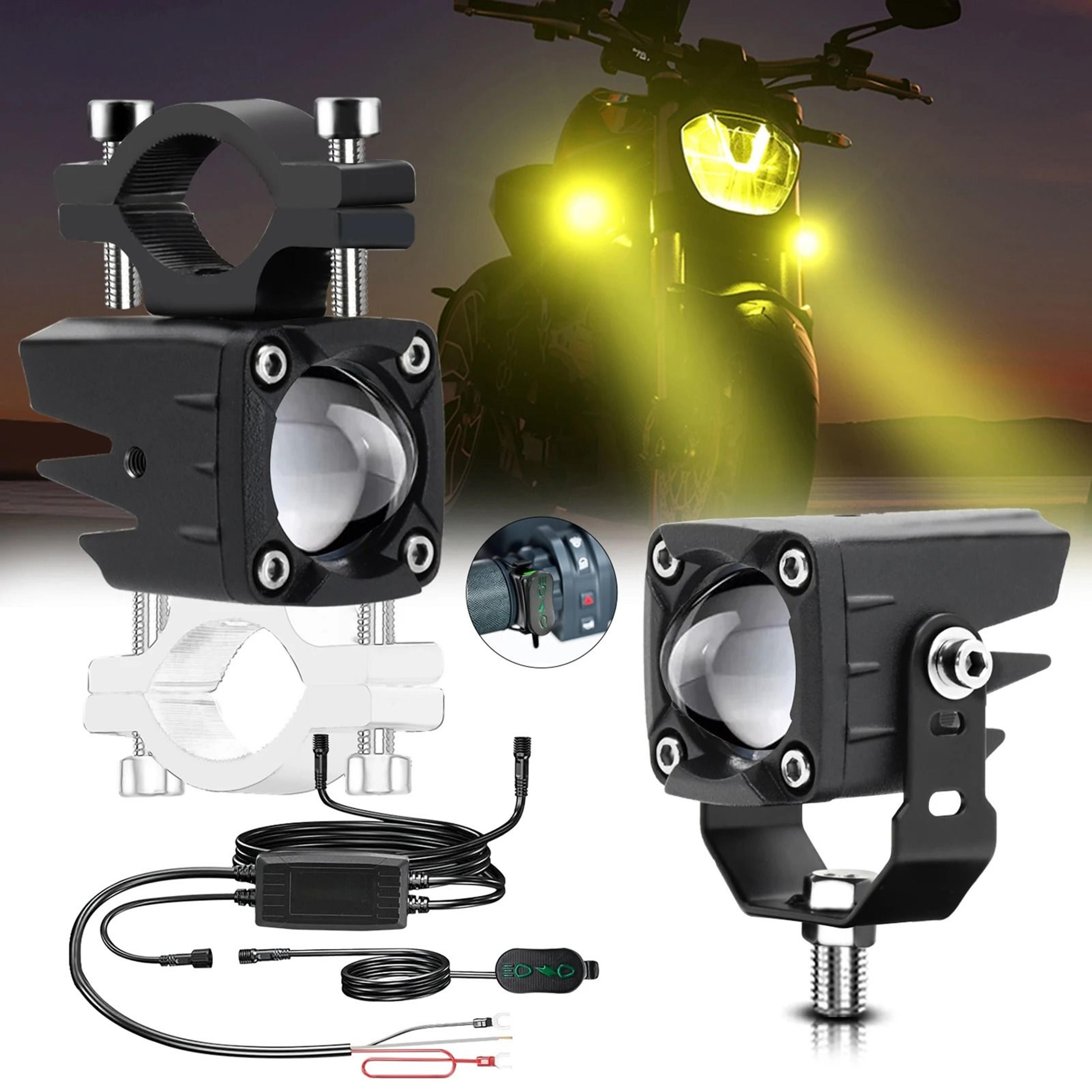 120w motorcycle led fog lights 18000lm with 6 lighting modes