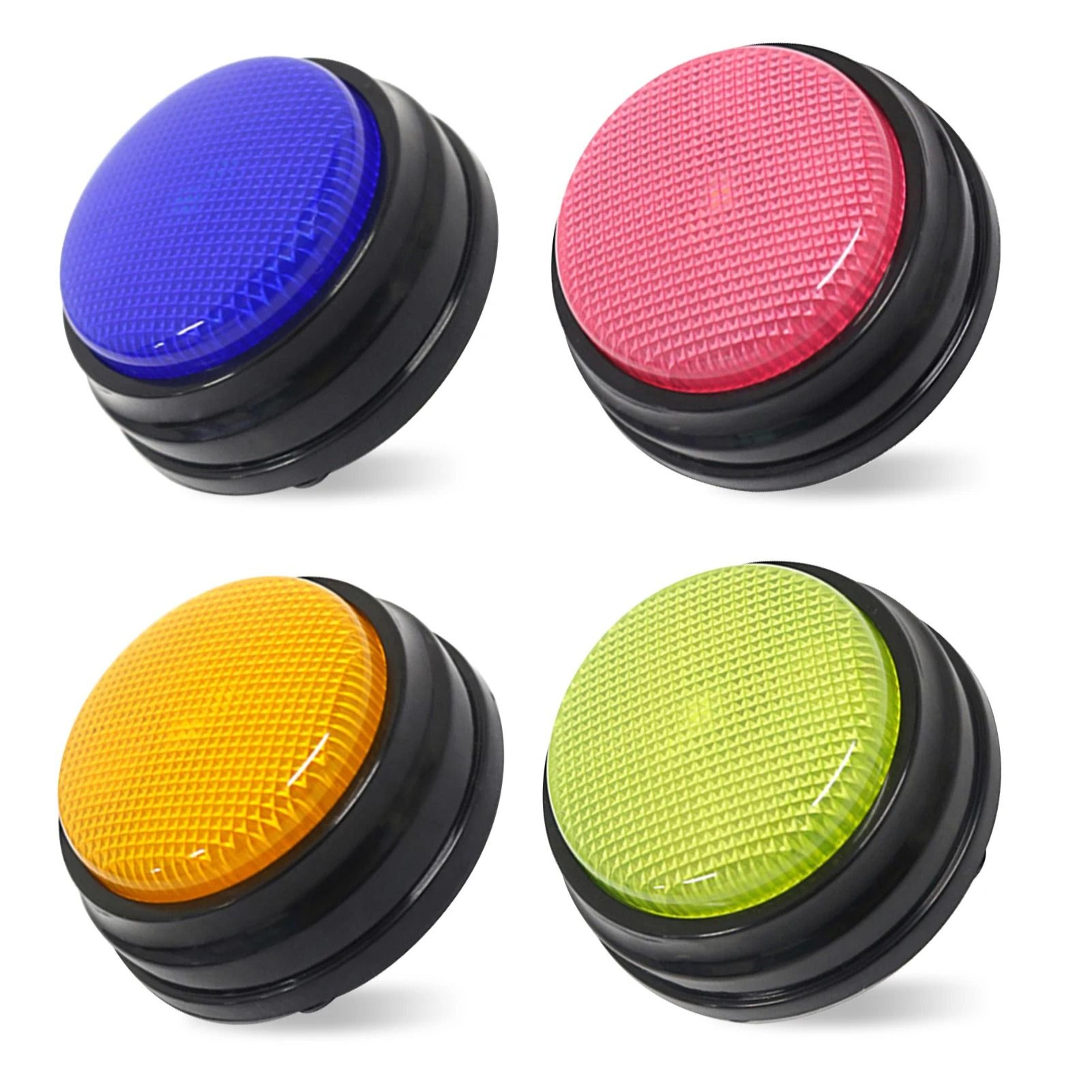 4 piece recordable talking buttons with led lights for learning and games