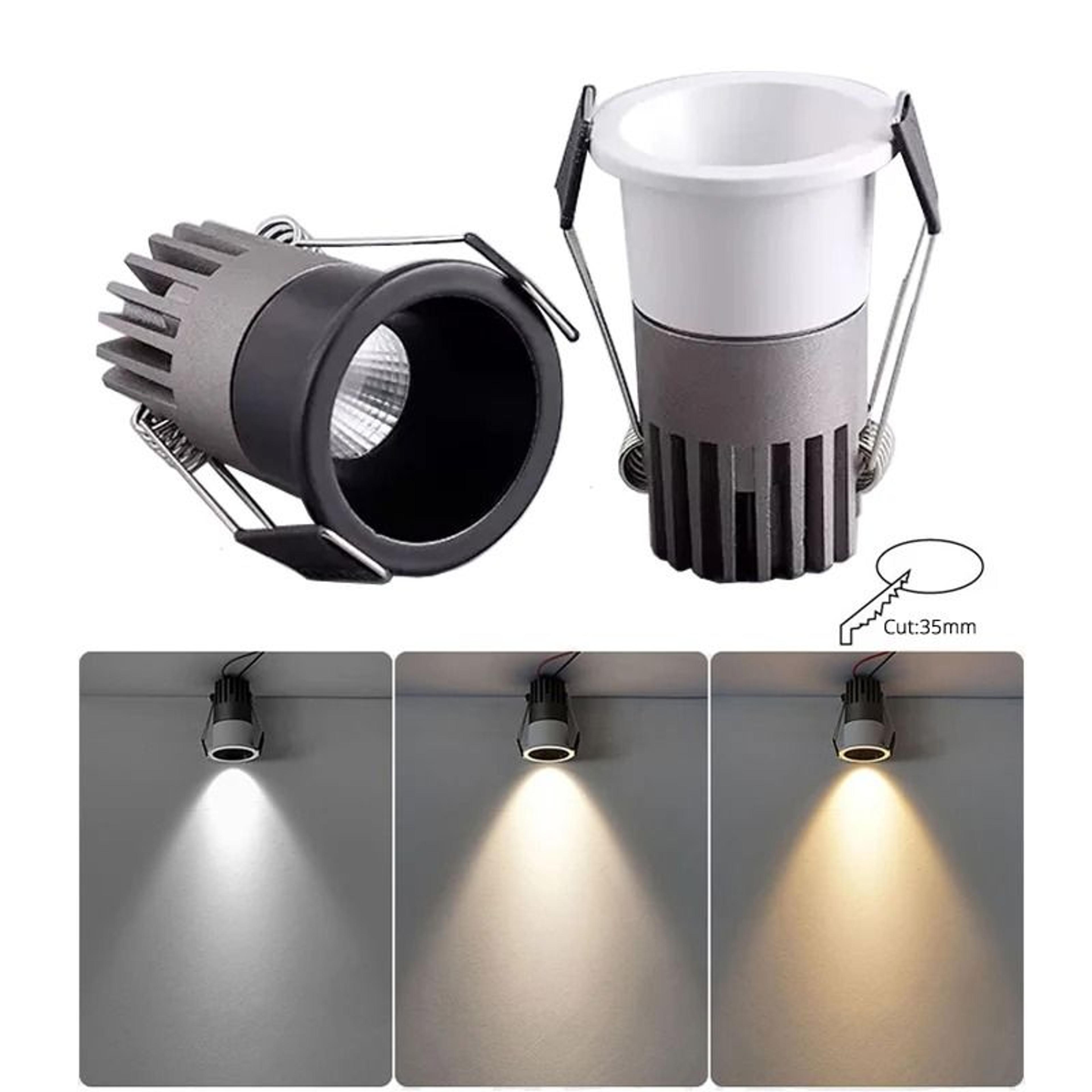 3w 5w mini anti glare cob led recessed downlight 35mm cri90