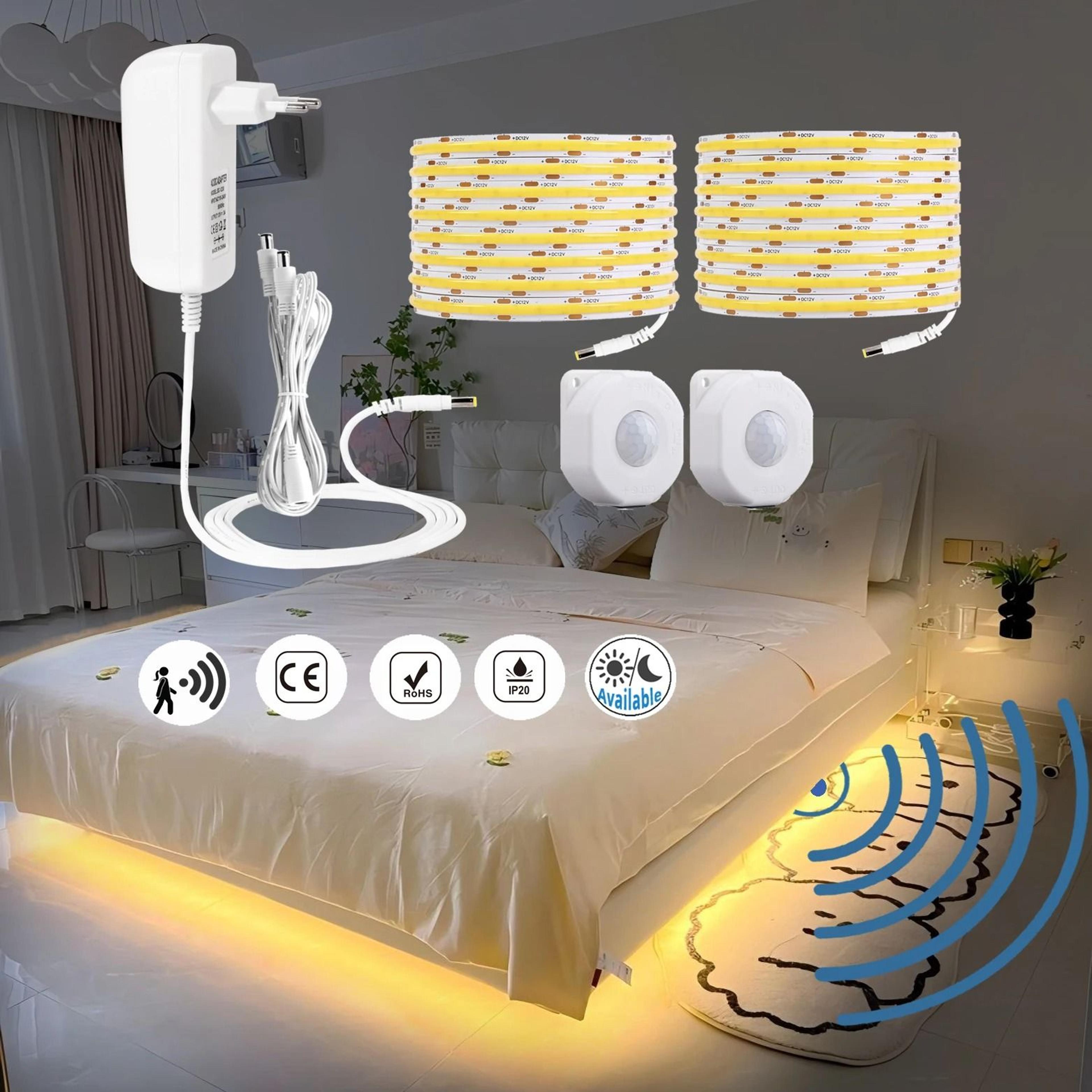 motion sensor led strip light for under bed and stair lighting