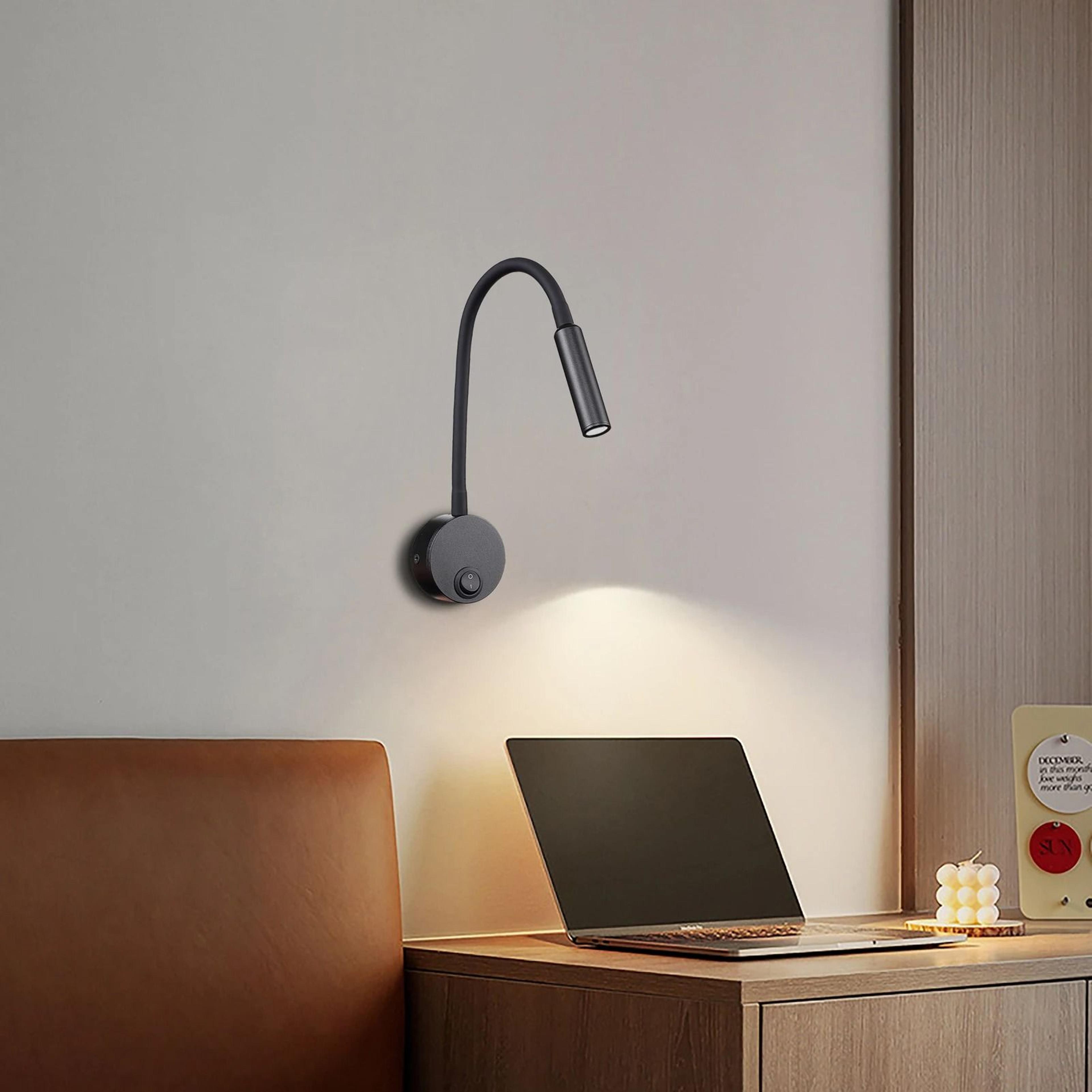 3w adjustable led bedside reading wall lamp hardwired