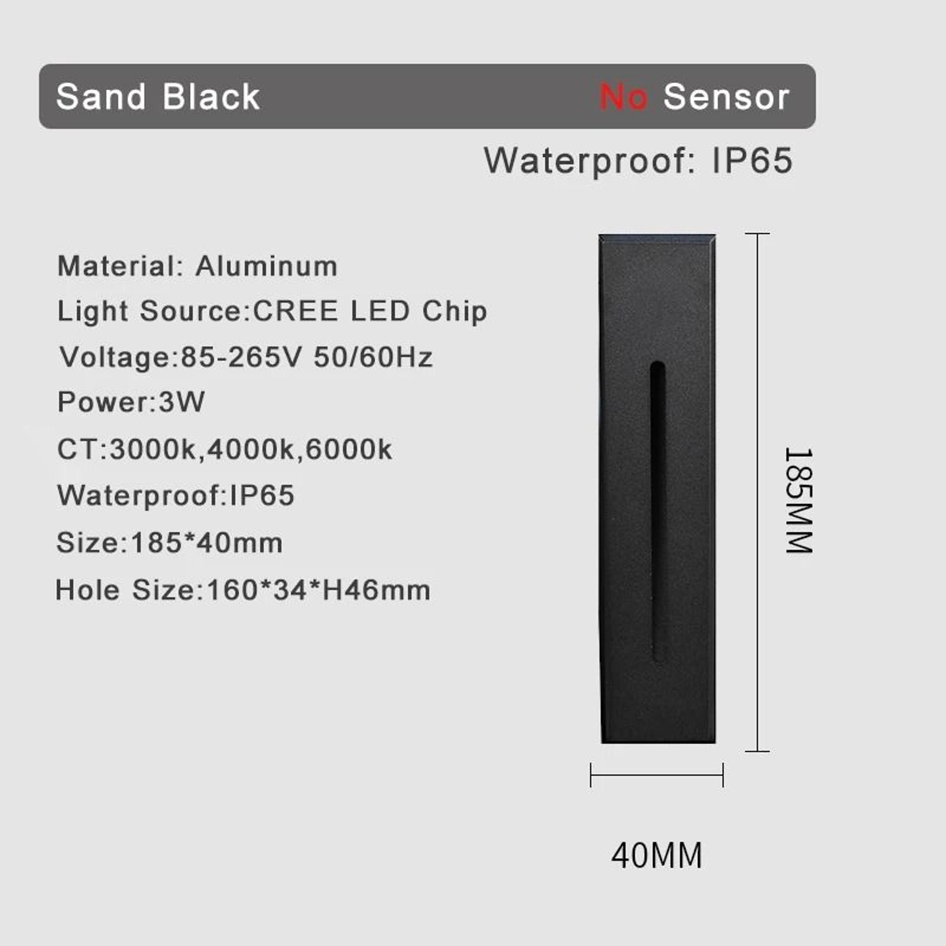 3w recessed led stair light with smart motion sensor