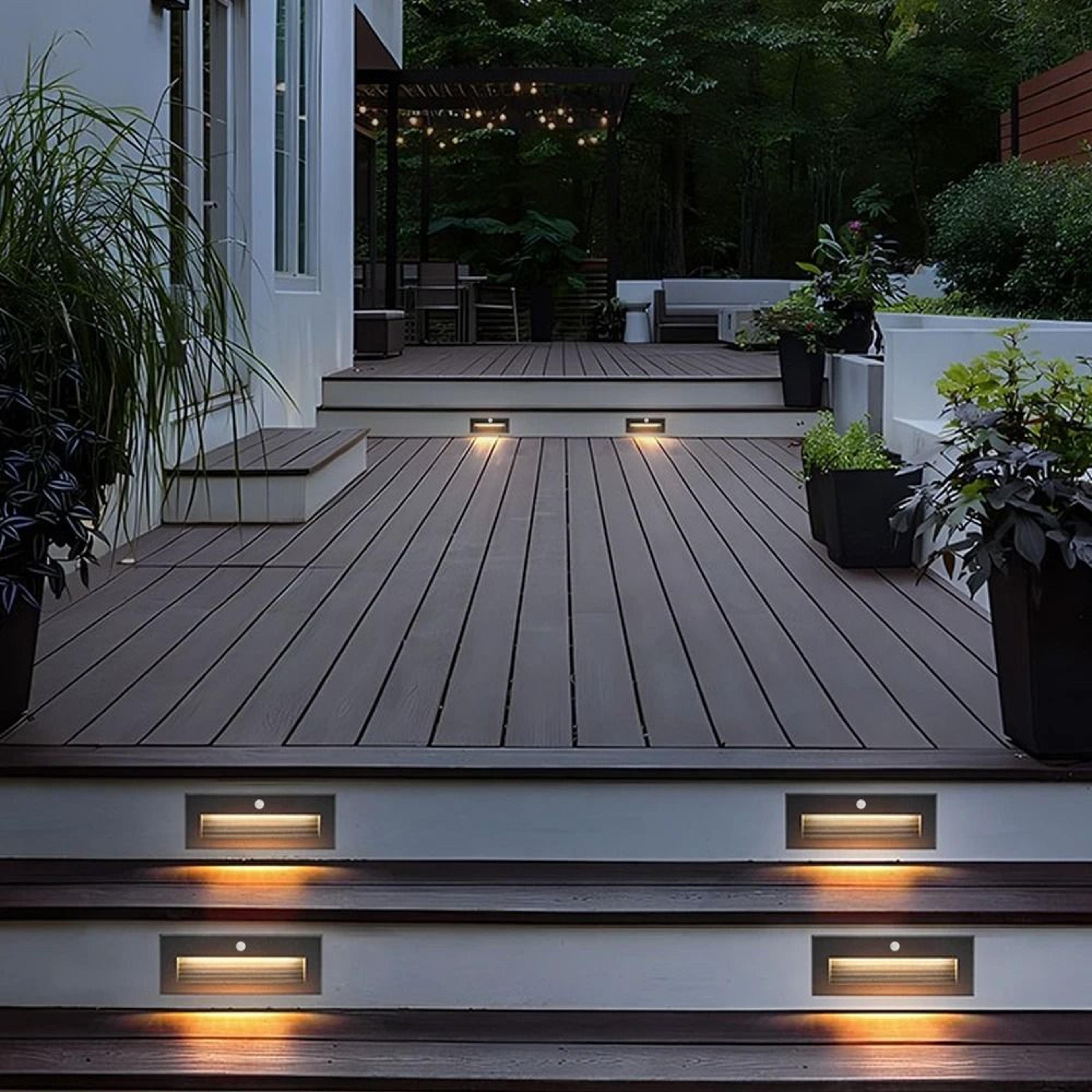 outdoor motion sensor led step light with waterproof recessed design