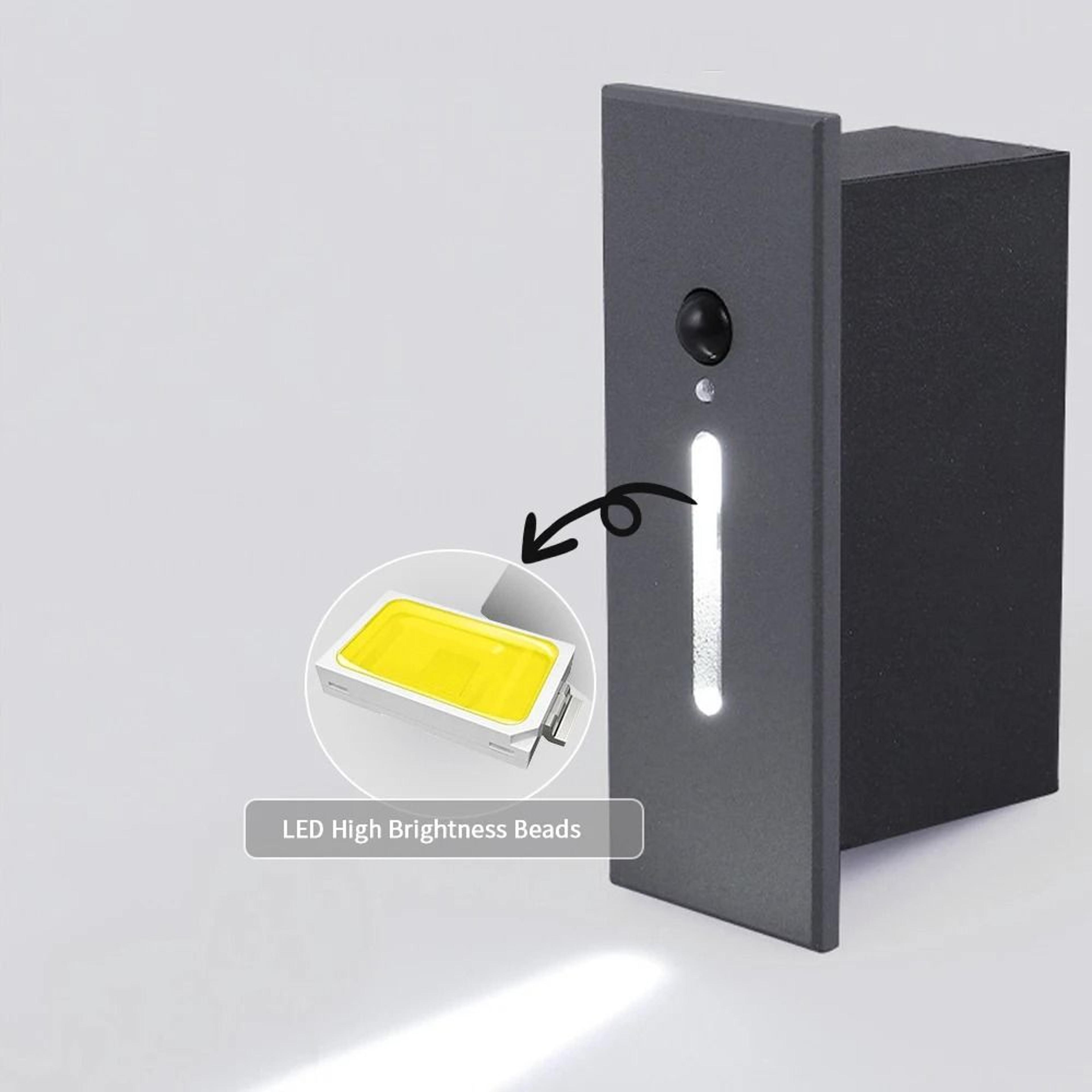 3w smart recessed led stair light with motion sensor and mounting box