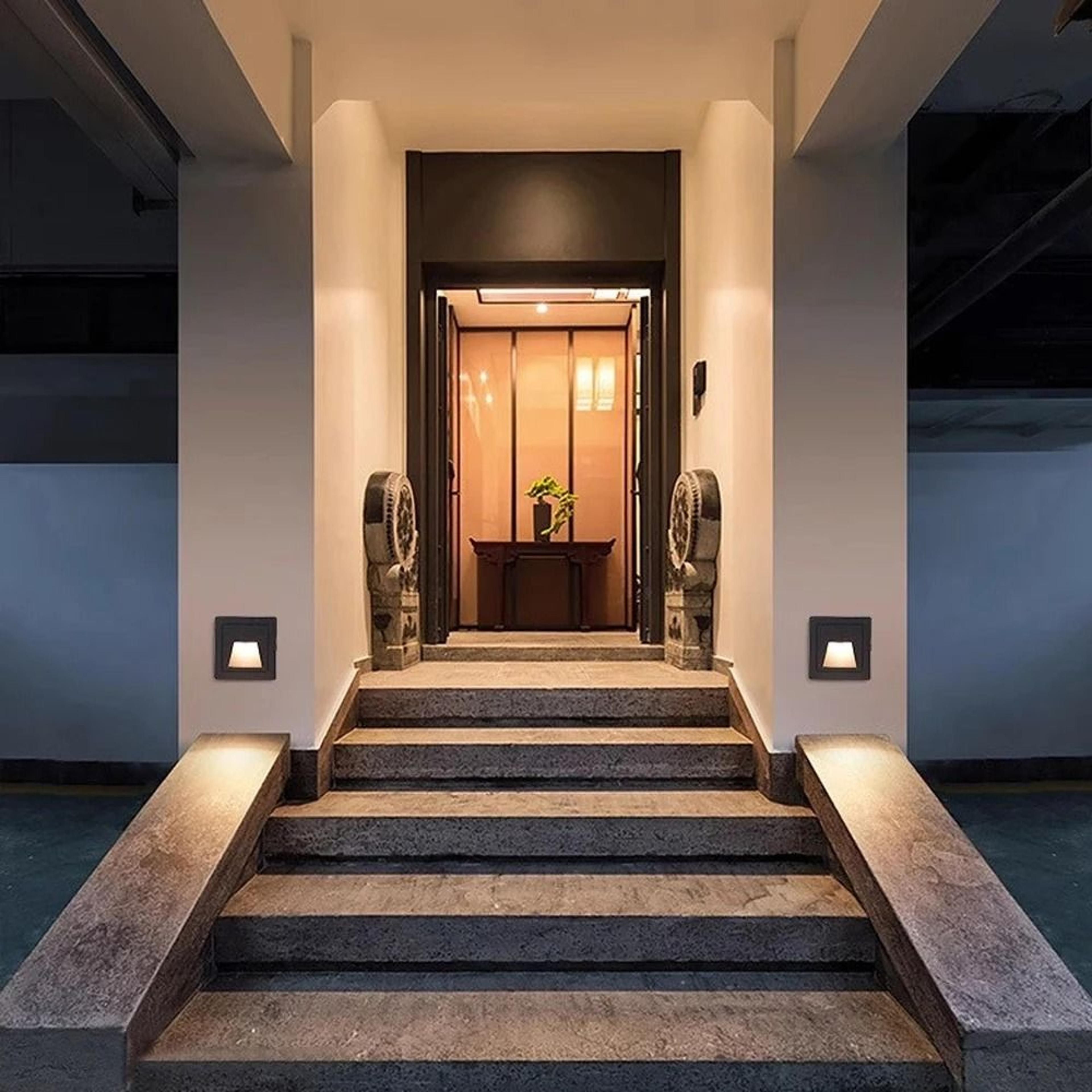 waterproof square recessed outdoor led wall light for balcony and yard