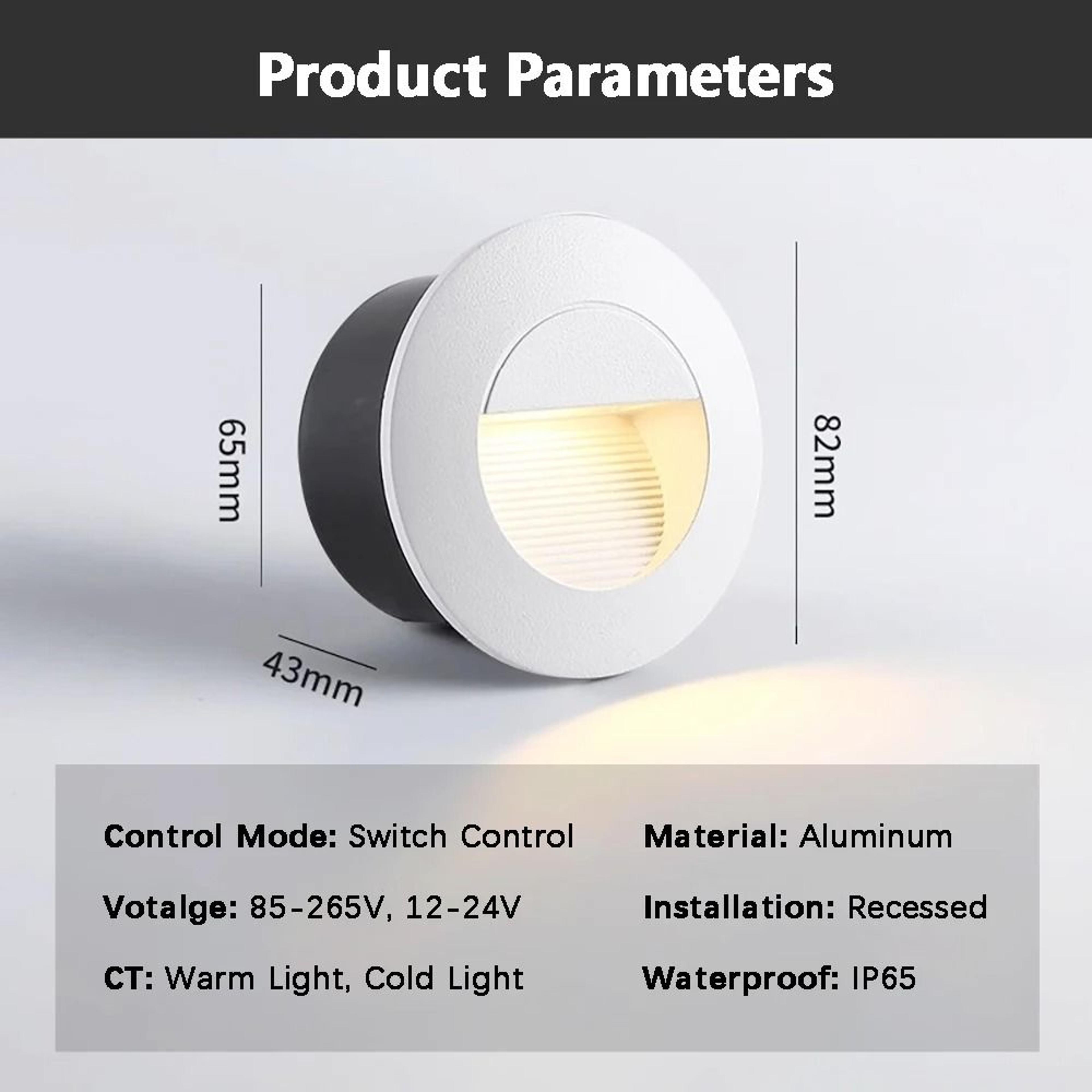 white recessed led outdoor stair step wall light for balcony and fence