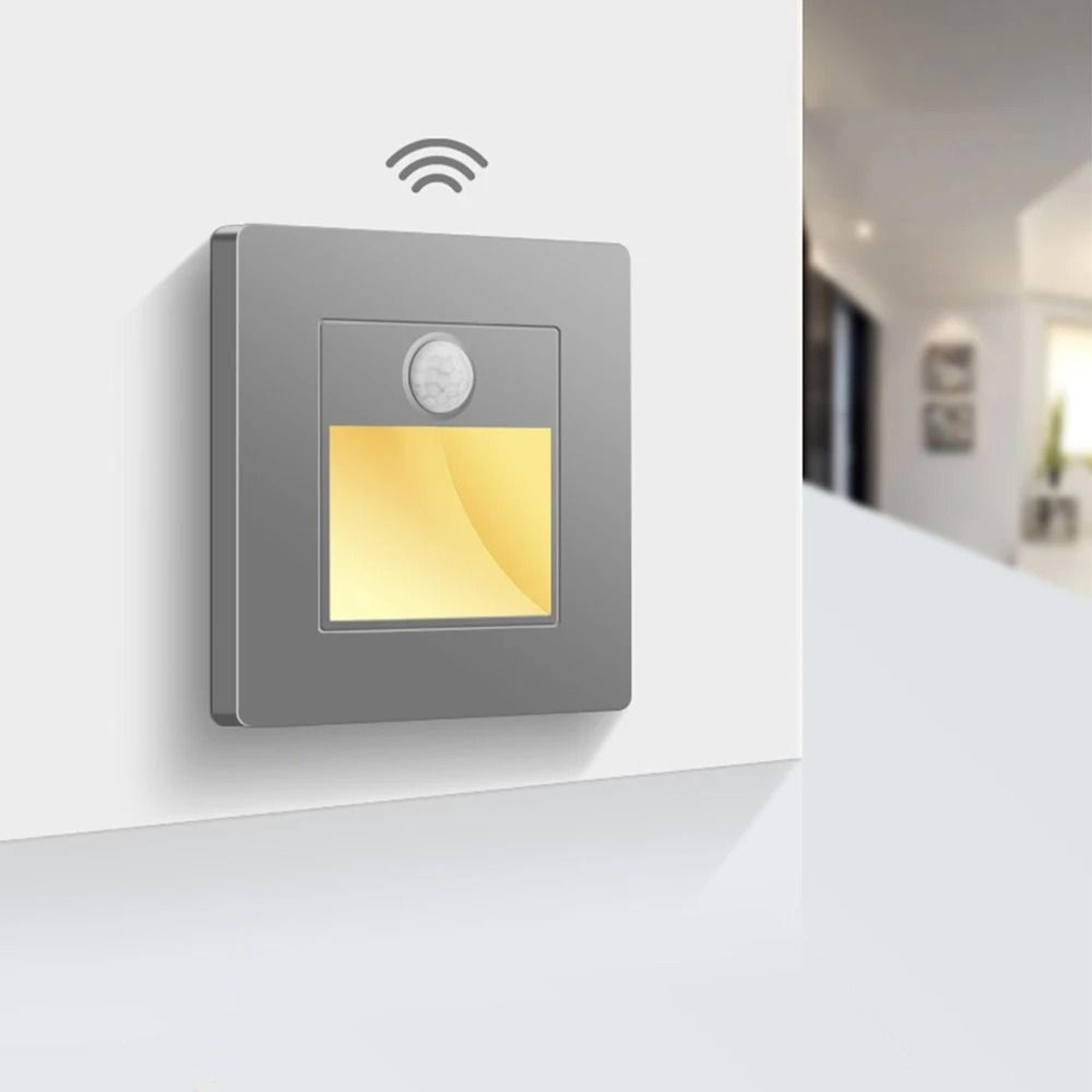 pir motion sensor led stair step wall light with built-in backlight