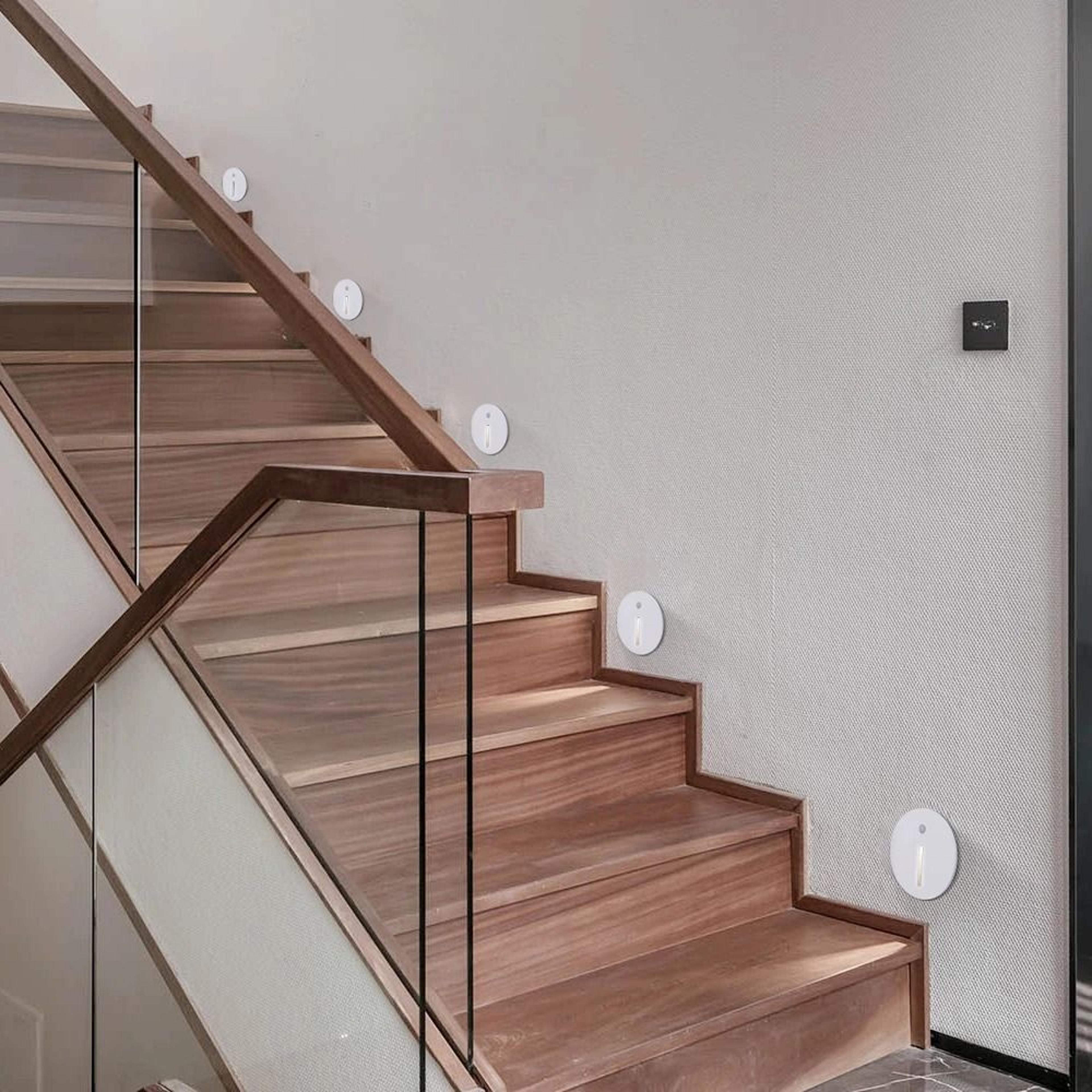round recessed led motion sensor stair night light for indoor use