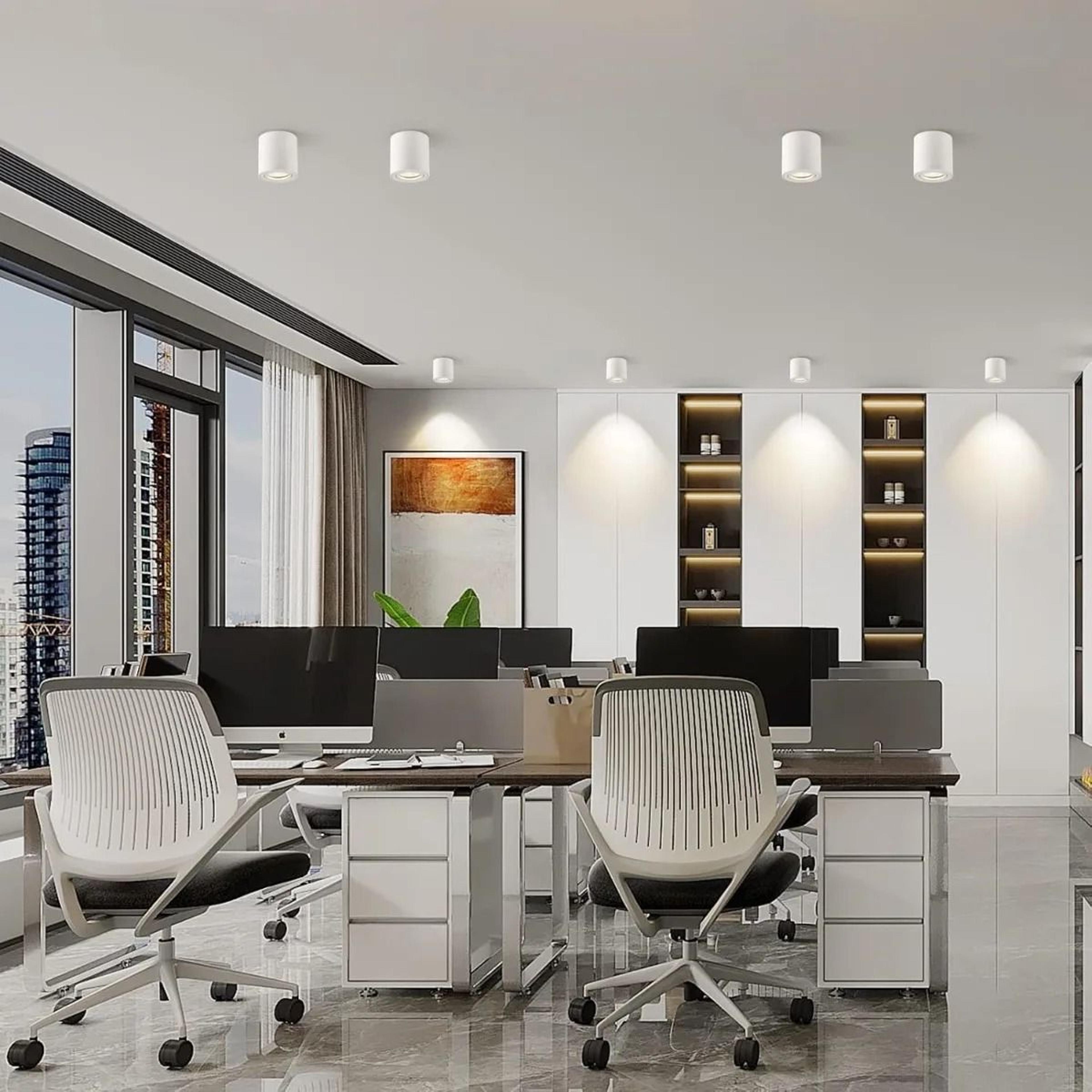 adjustable gu10 surface mounted ceiling spotlight in white