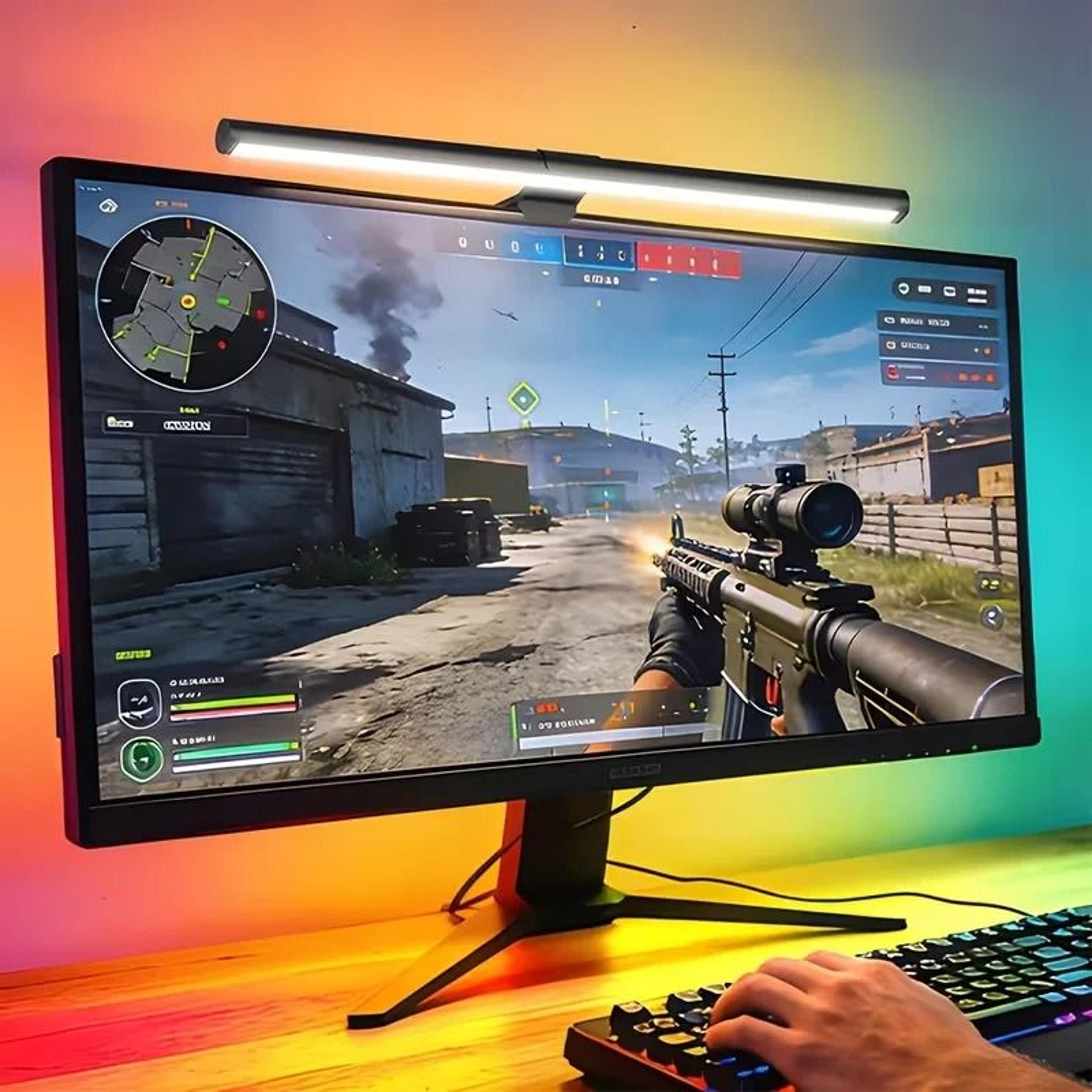 curved monitor led light bar hanging desk lamp for gaming and home office