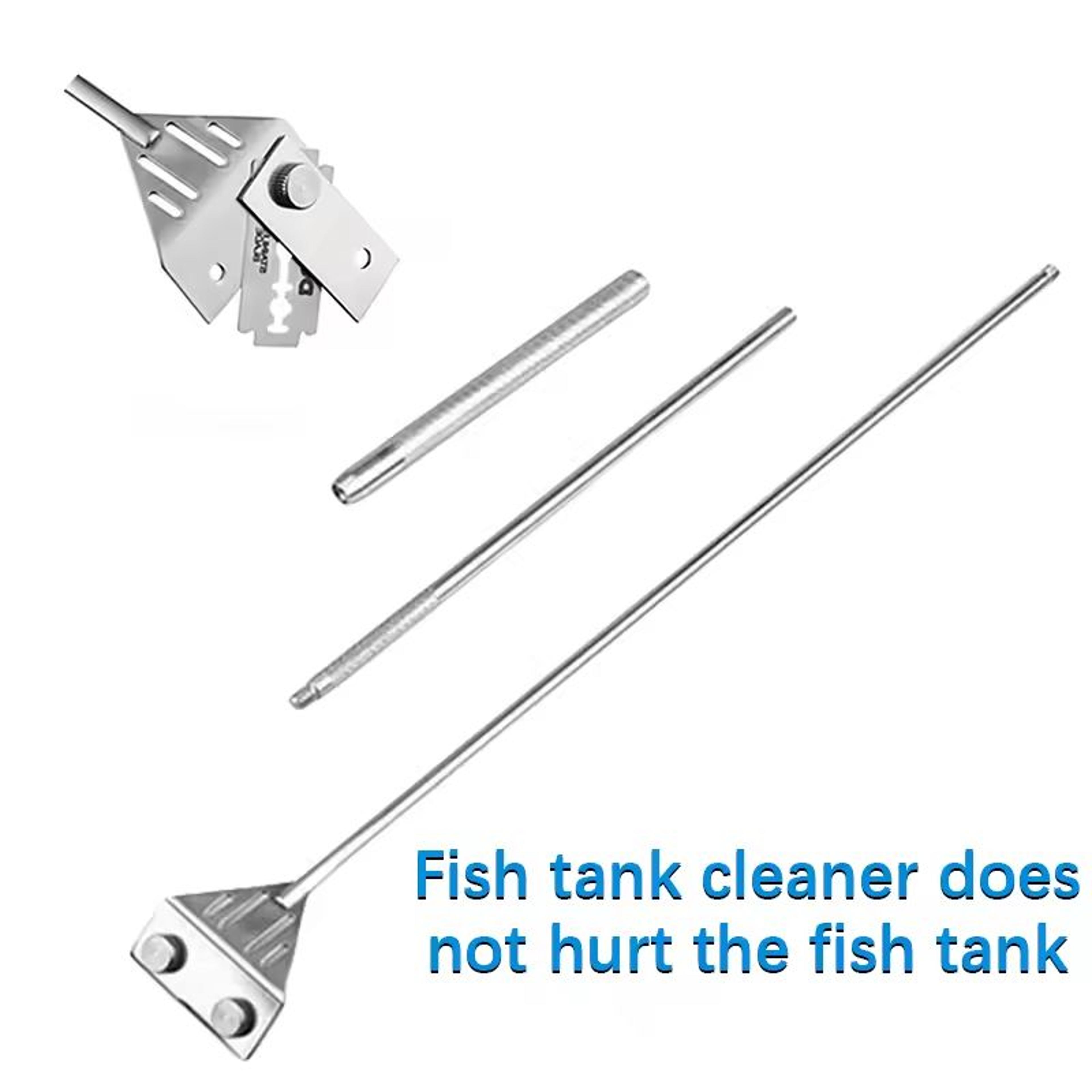 tool-free aquarium algae scraper with replaceable blade for crystal-clear glass