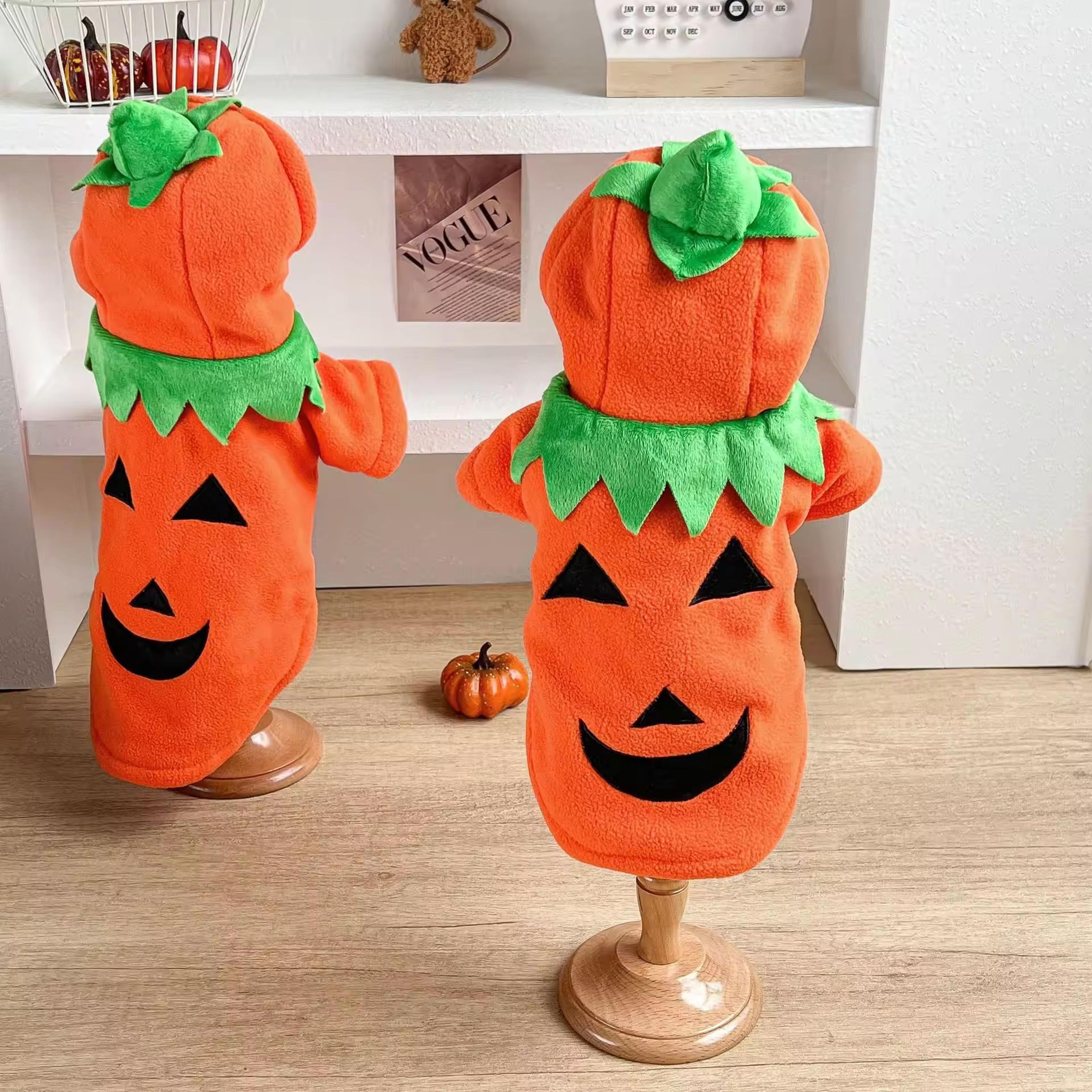 pumpkin dog costume hooded fleece hoodie for small & medium dogs