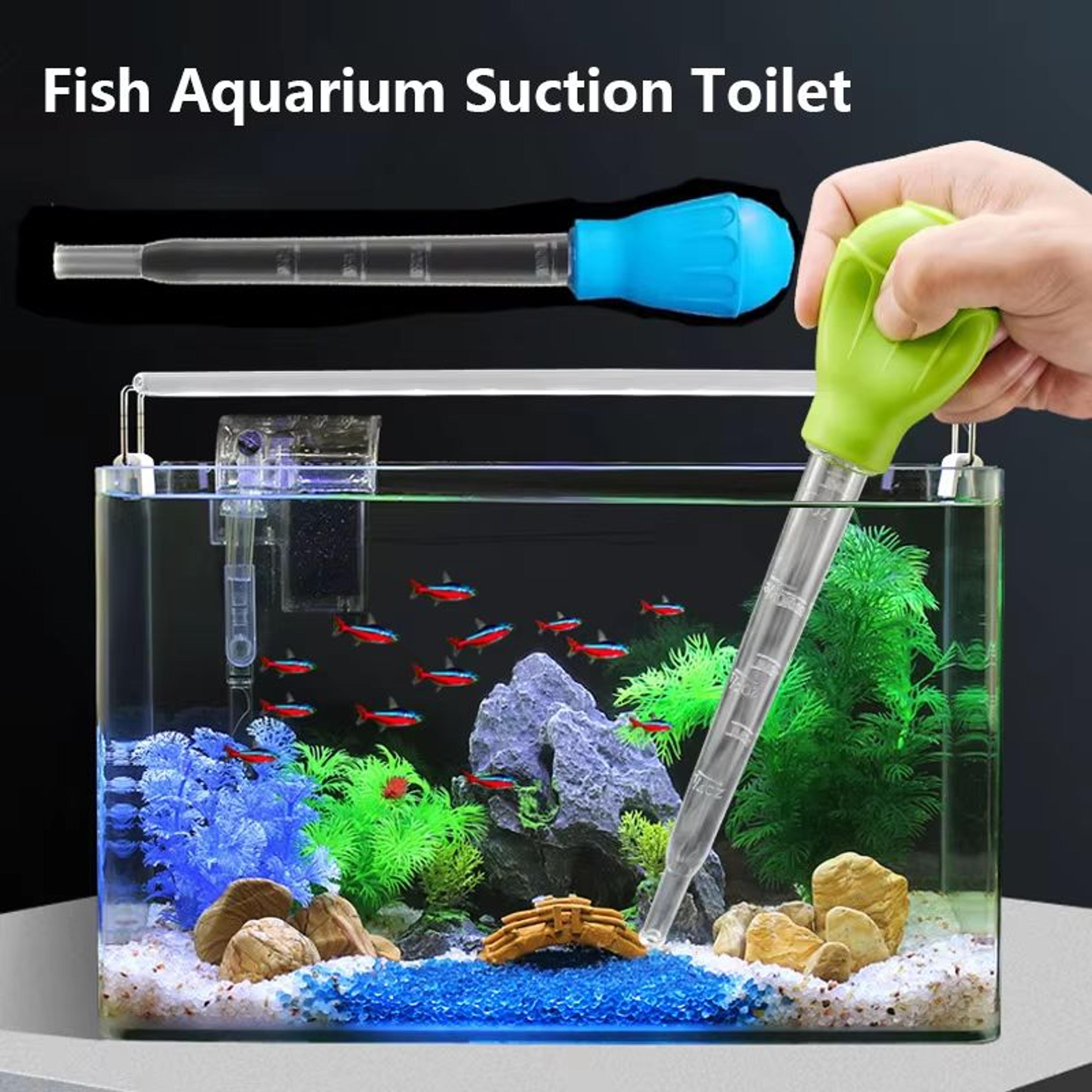 mini aquarium water changer extension tube, manual aquarium siphon for quick spot-cleaning