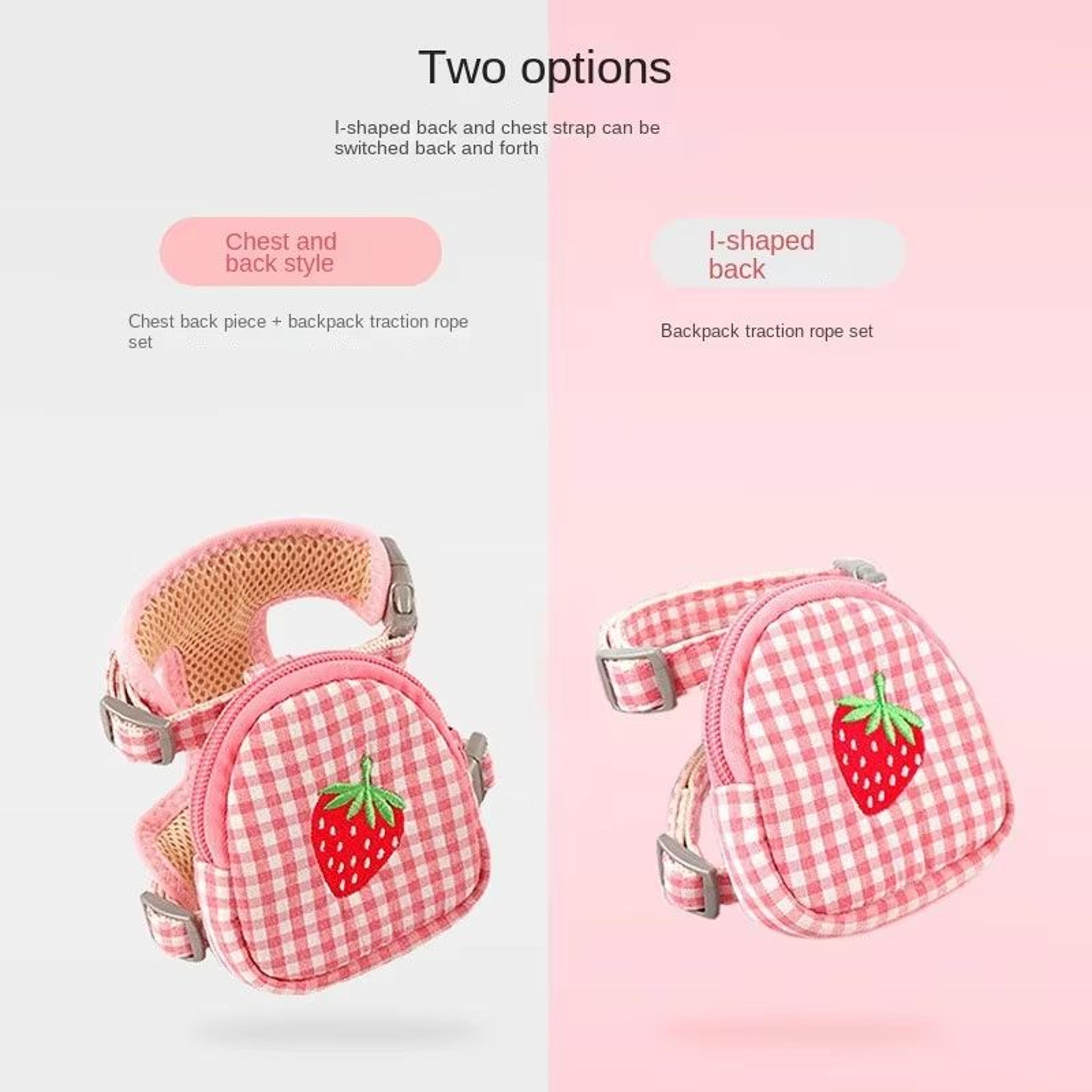 breathable escape-proof cat harness with backpack & leash set (adjustable chest strap)