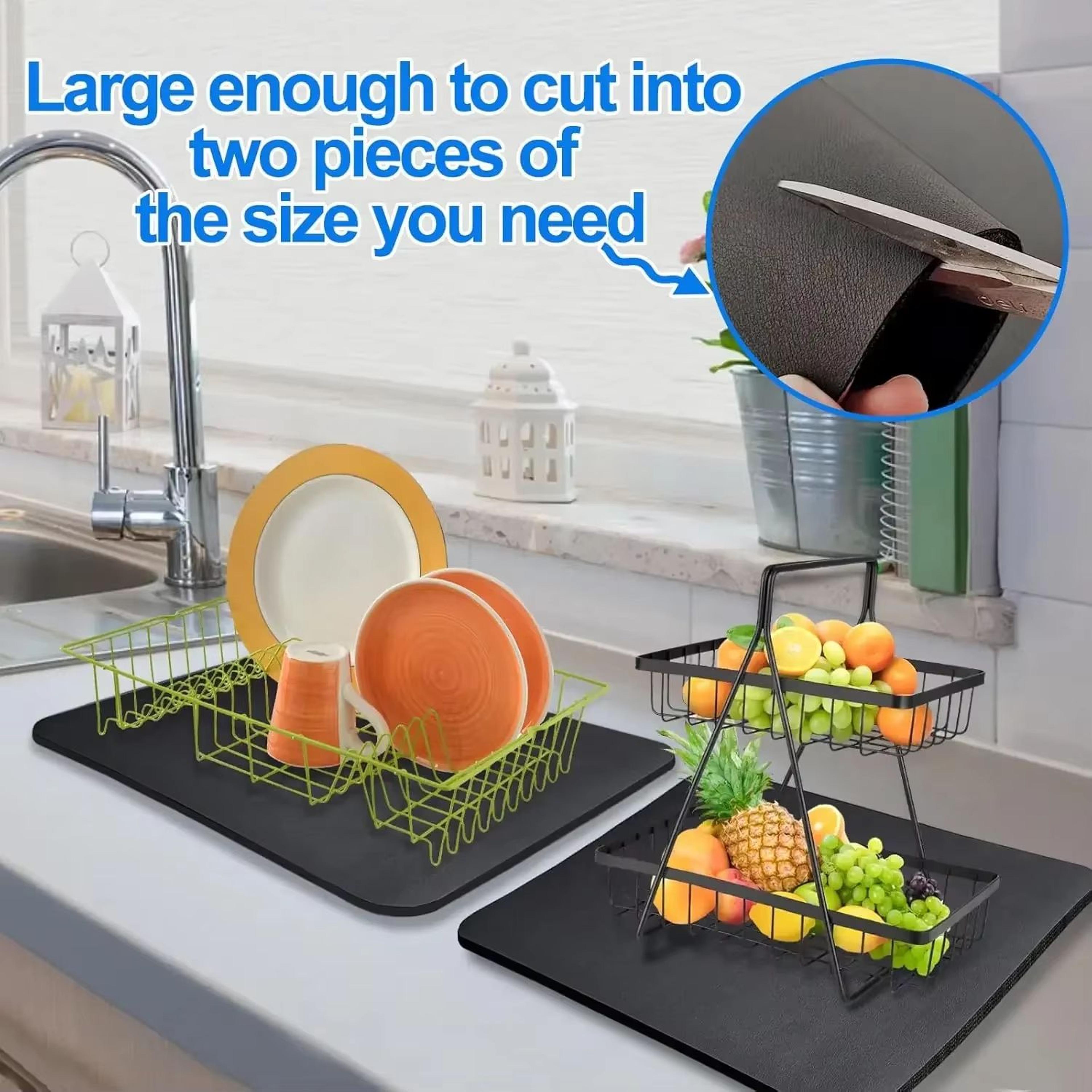 stain-resistant coffee station coffee maker mat with non-slip rubber backing and quick-dry absorbent drying mat