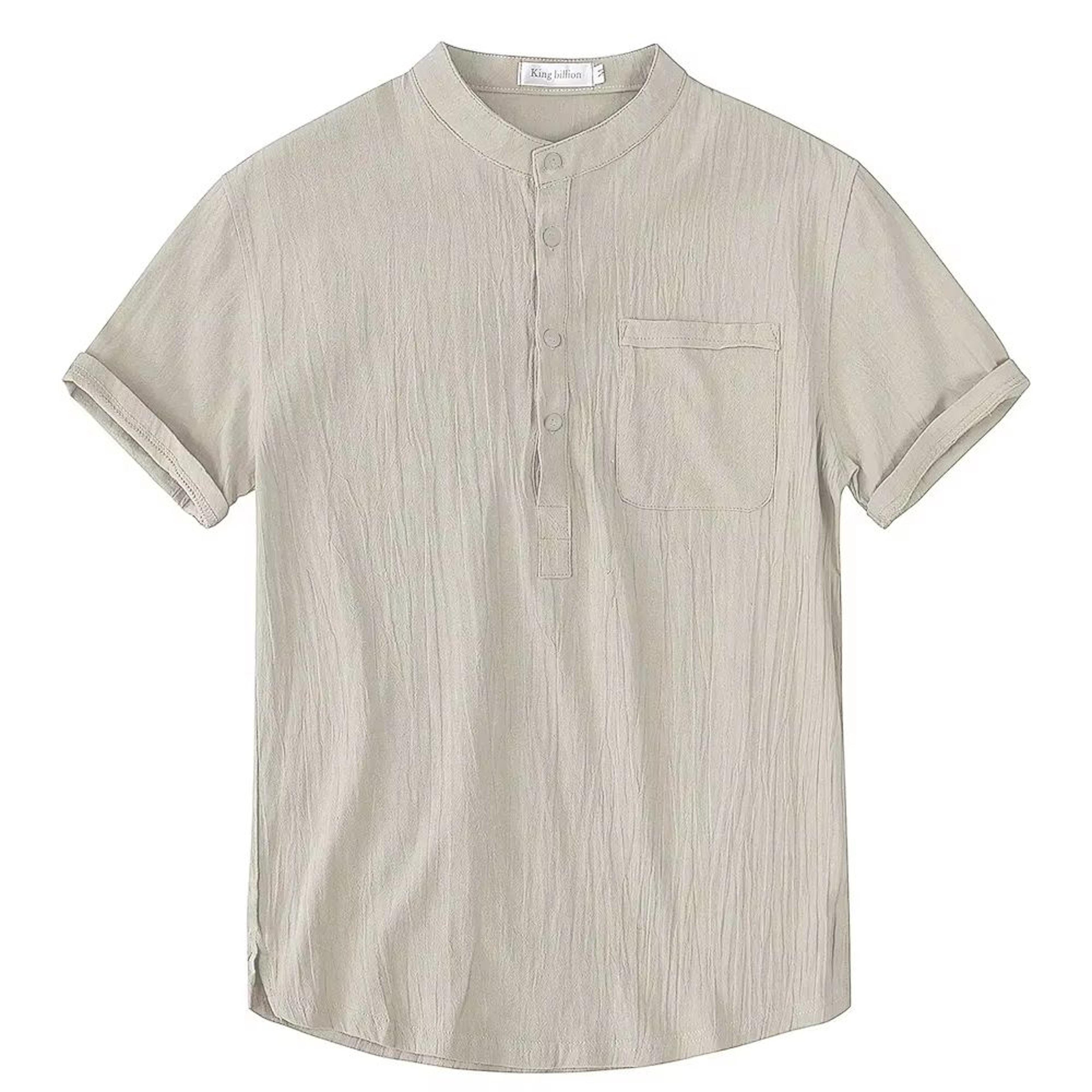 everyday mens cotton linen t-shirt - breathable summer t-shirt in solid colors