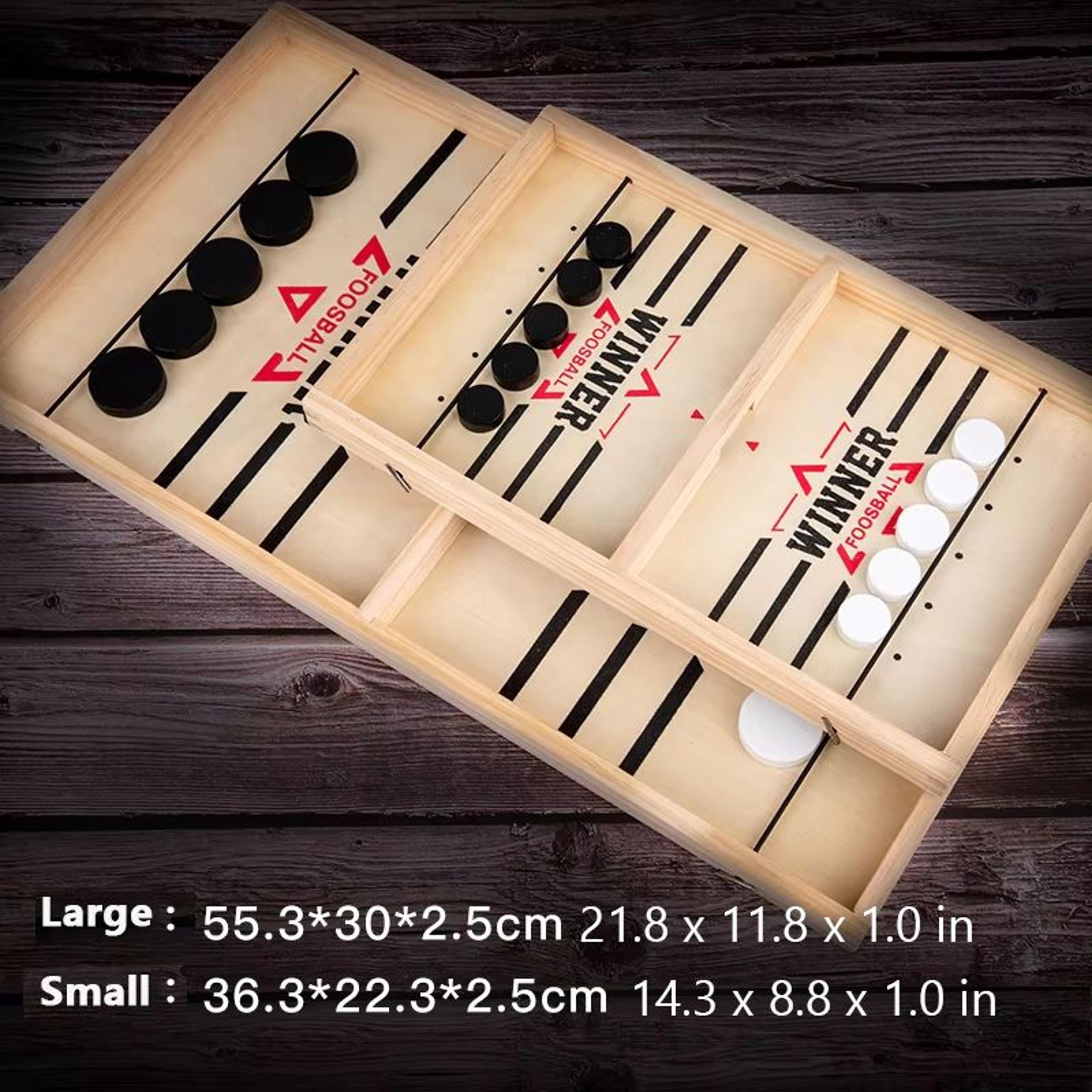 wooden table football game for kids & adults, two-player tabletop soccer battle