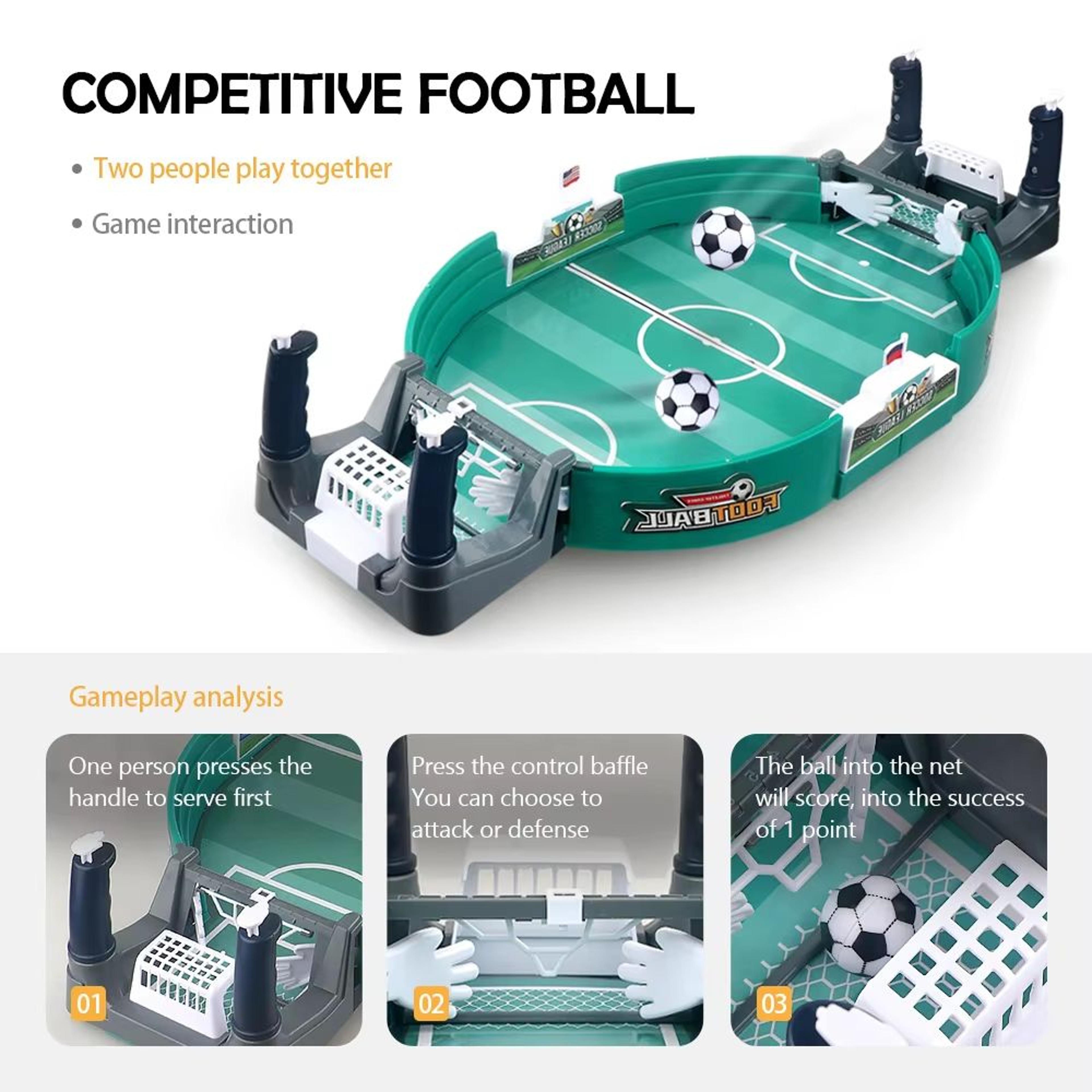 tabletop soccer game catapult match with score sliders (fast 2-player tabletop fun)