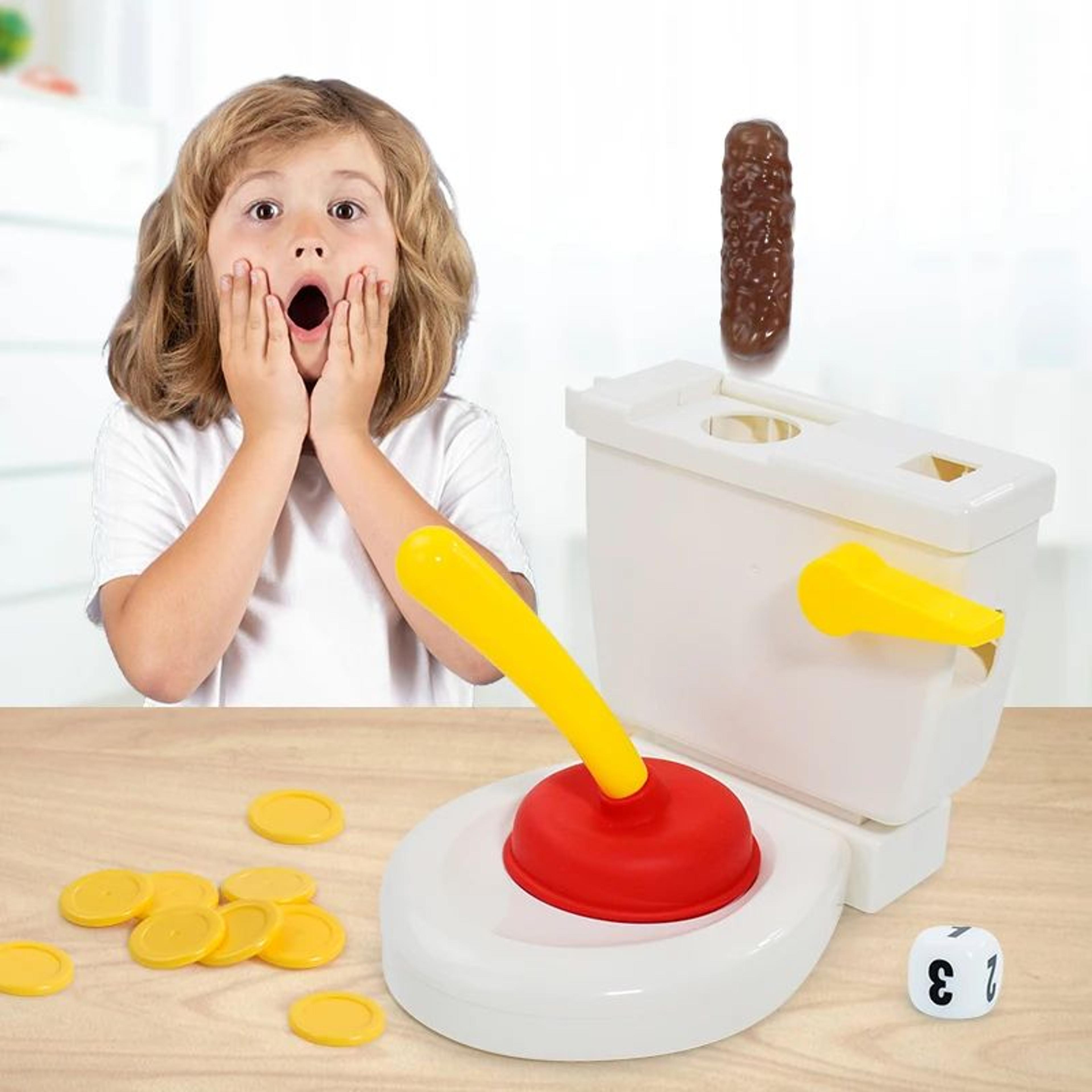 funny flushing toilet trick toy – interactive party board game for kids and family fun