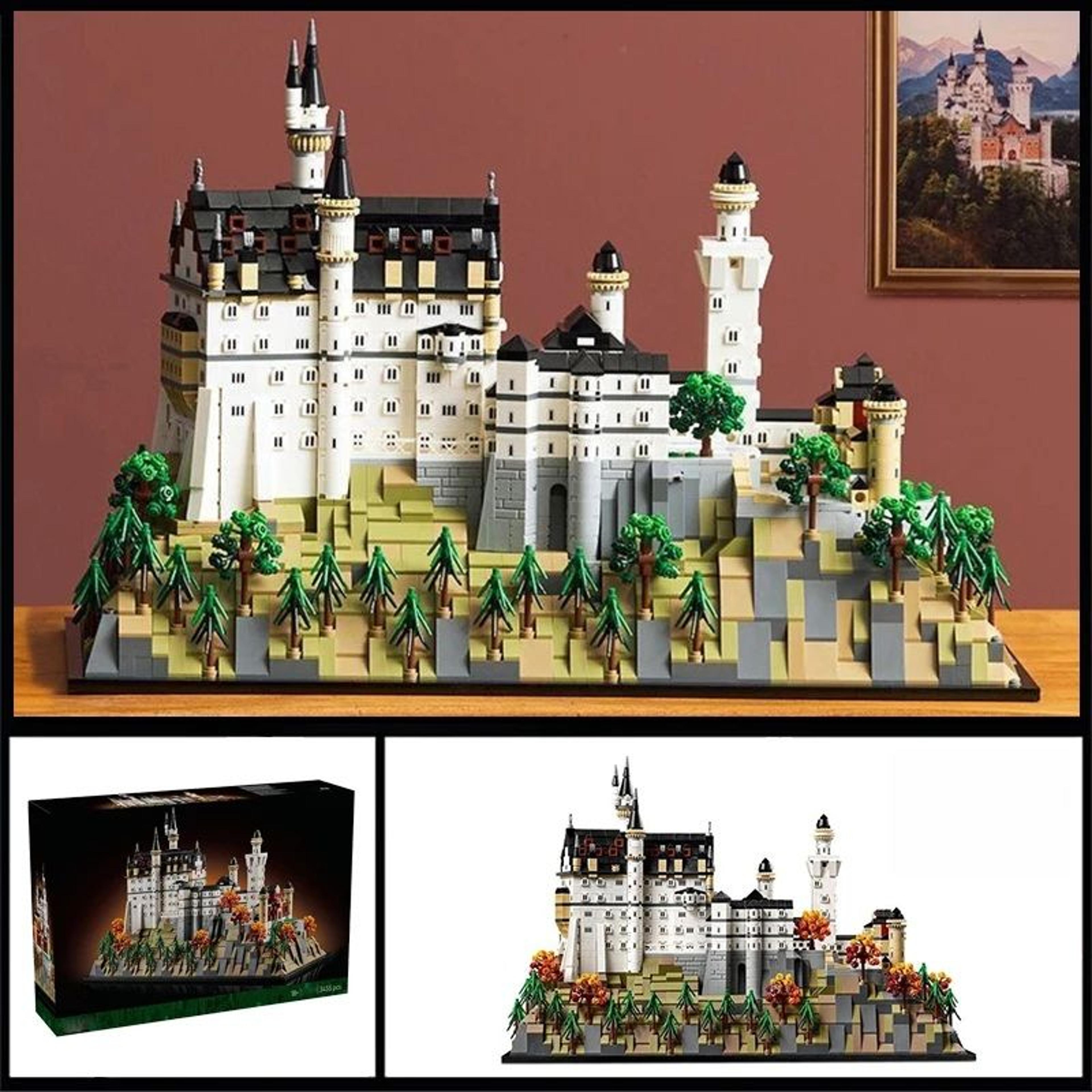 neuschwanstein castle architectural building set – european castle model kit for adults