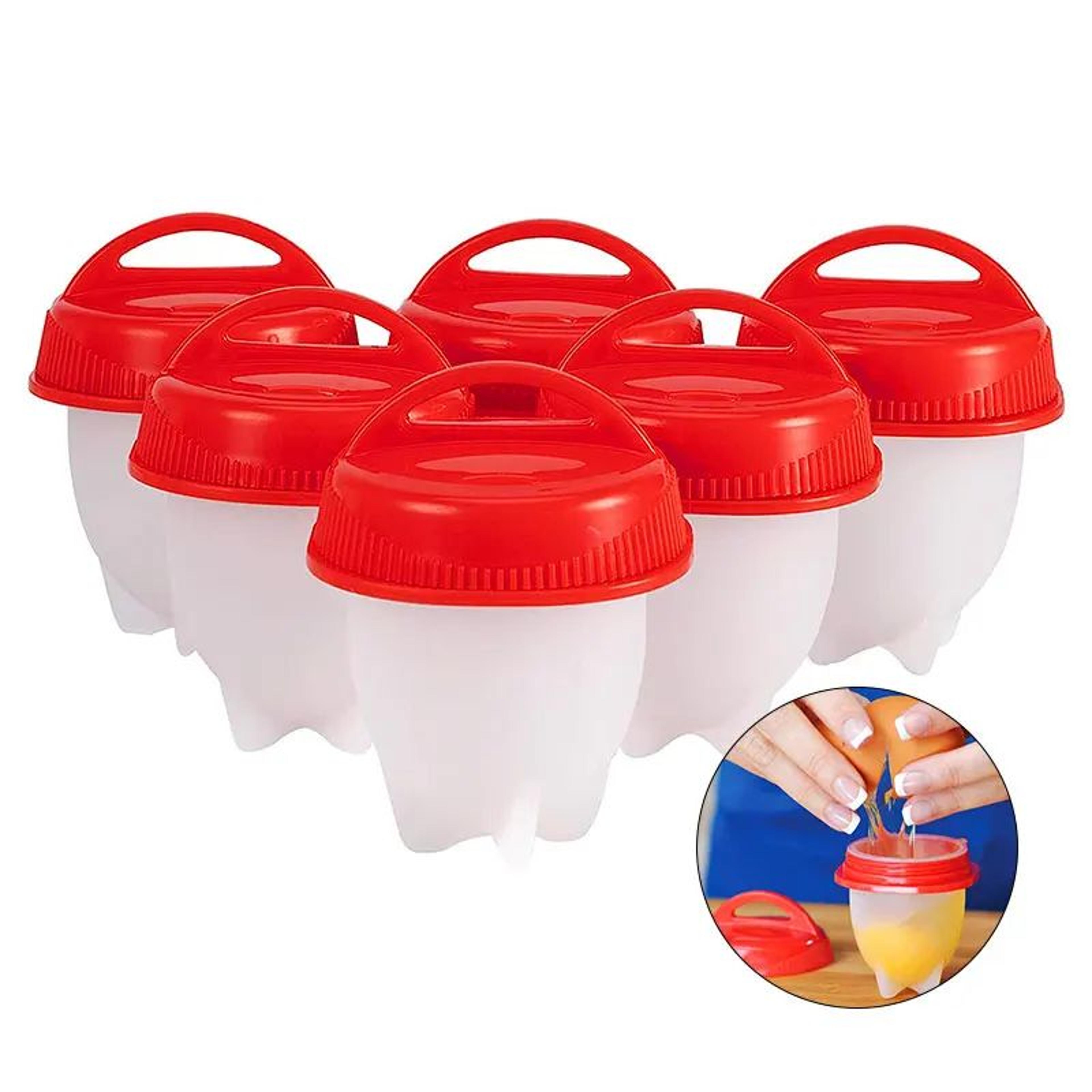 silicone egg poacher cups bpa-free – nonstick egg boiler & steamer set (3 or 6 pieces)