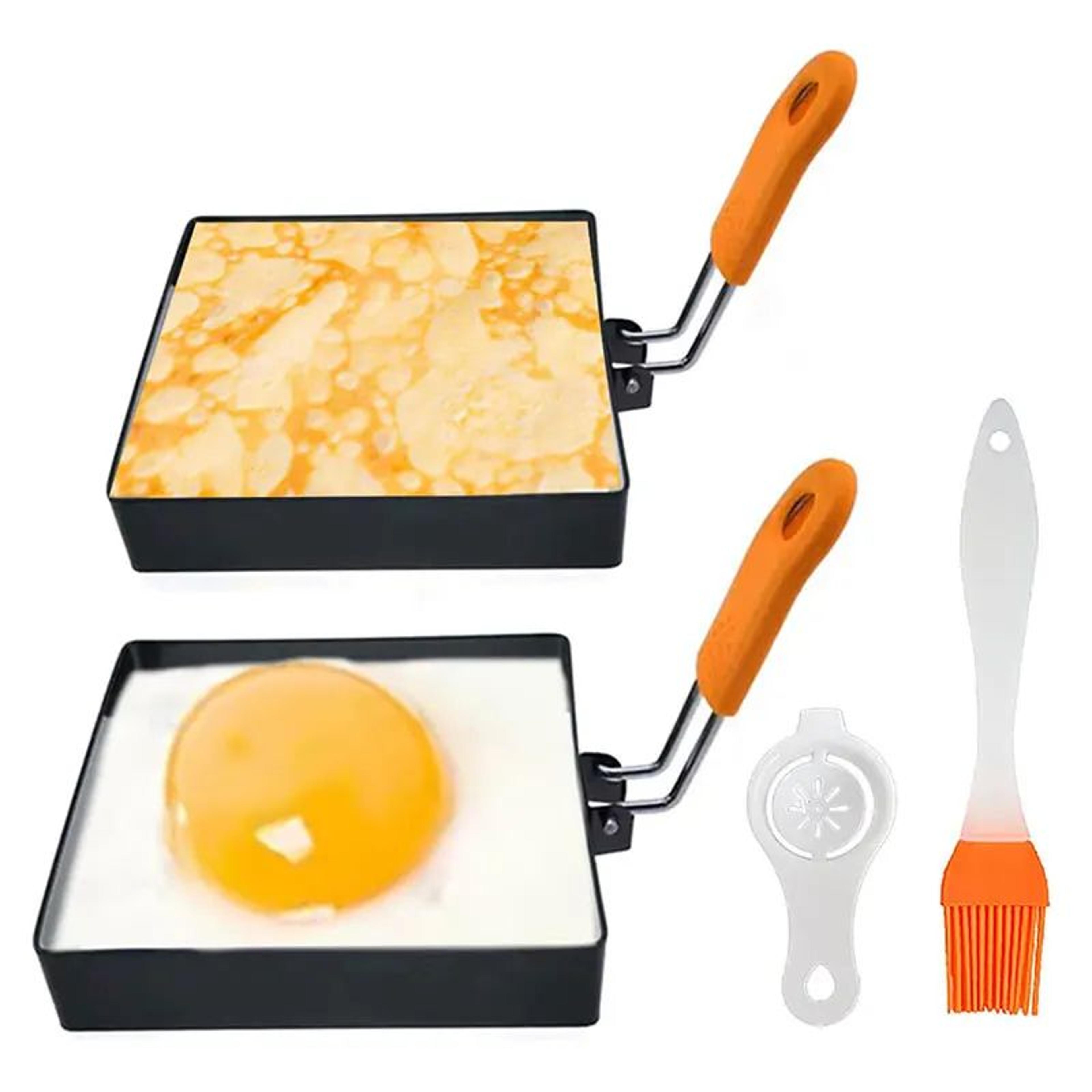 square stainless steel egg & pancake rings – nonstick frying rings for perfect breakfasts (3–4 pcs)