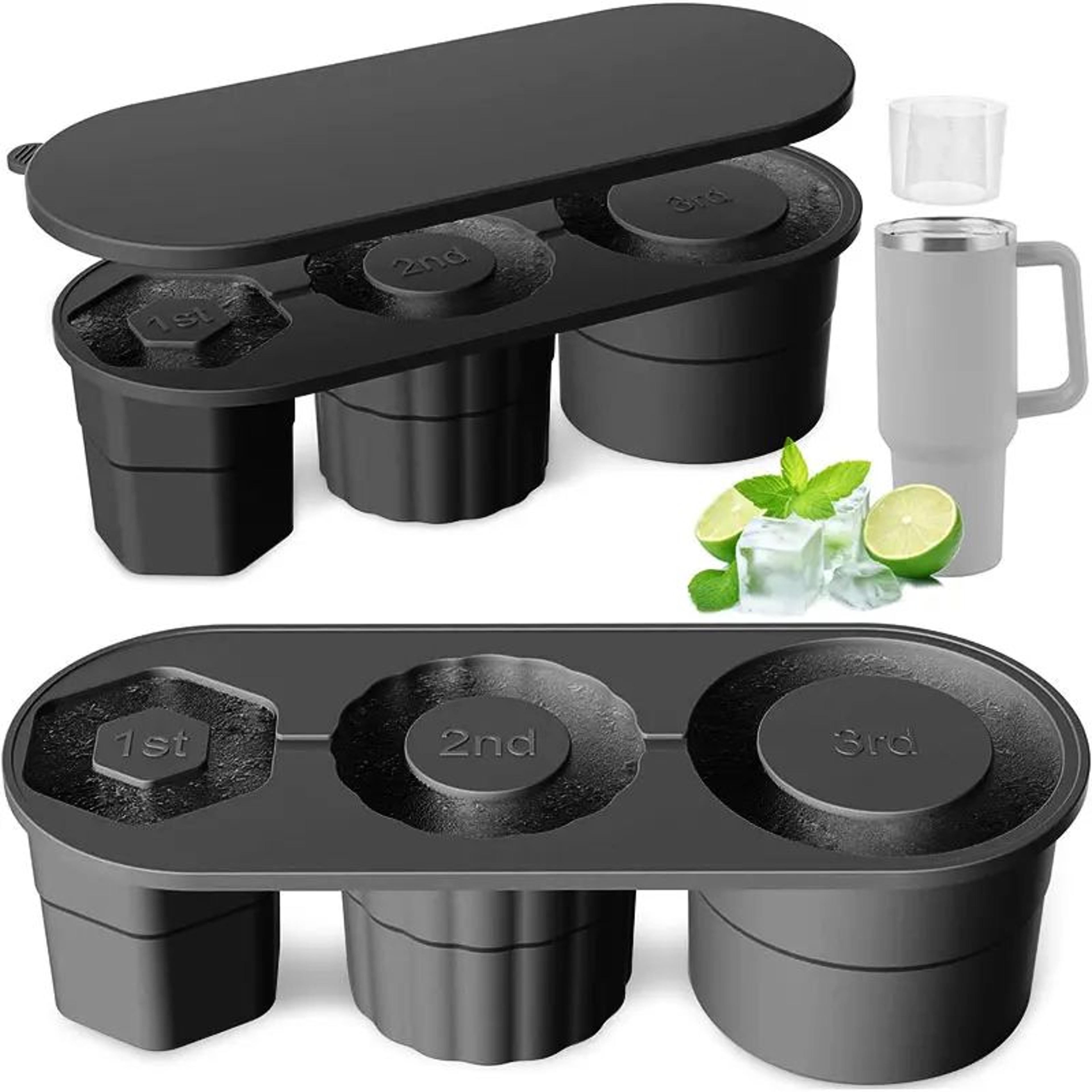 stanley tumbler ice cube tray with lid – silicone ice mold for 20oz, 30oz & 40oz cups