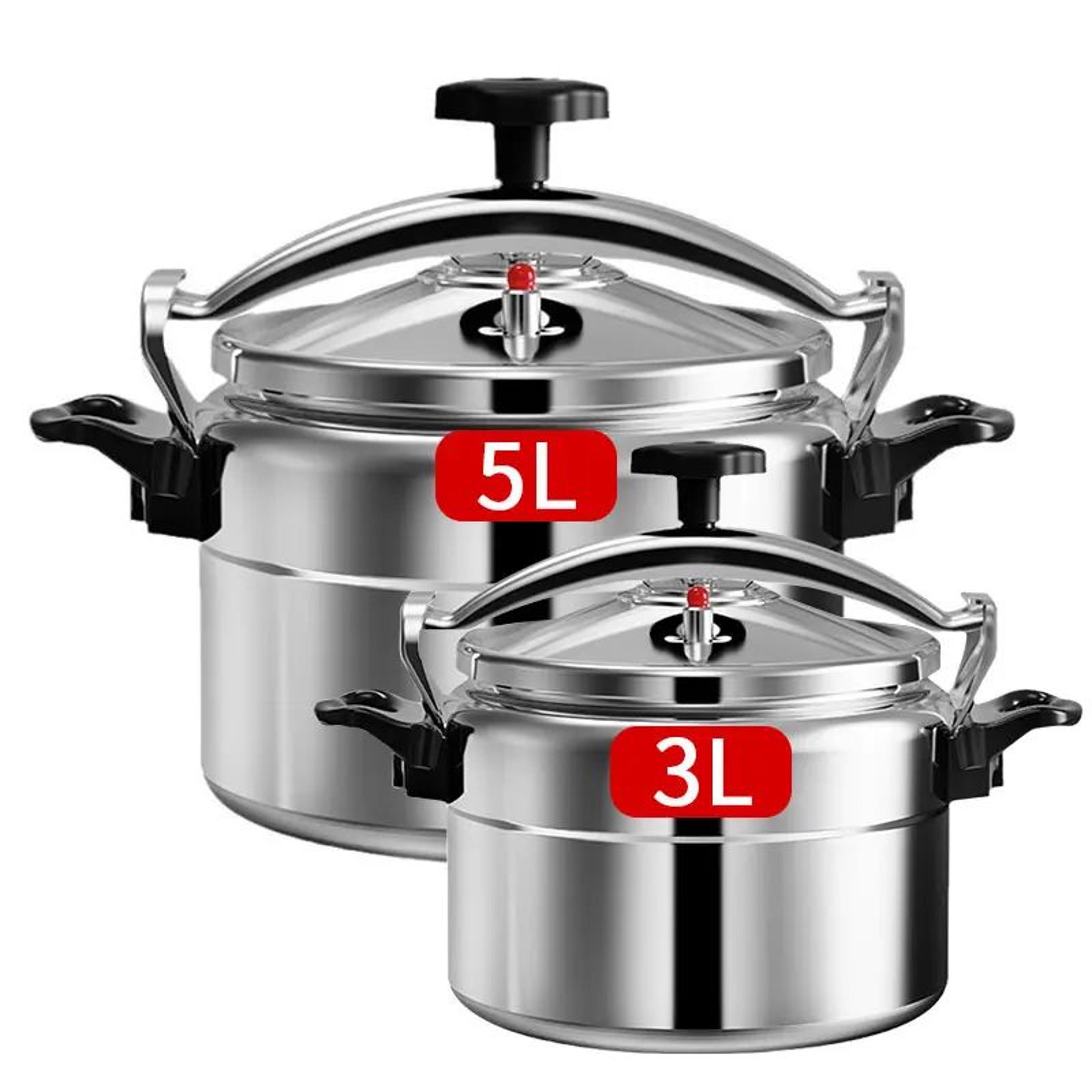 safeseal aluminum pressure cooker – explosion-proof pressure canner for gas stoves (3l / 5l)