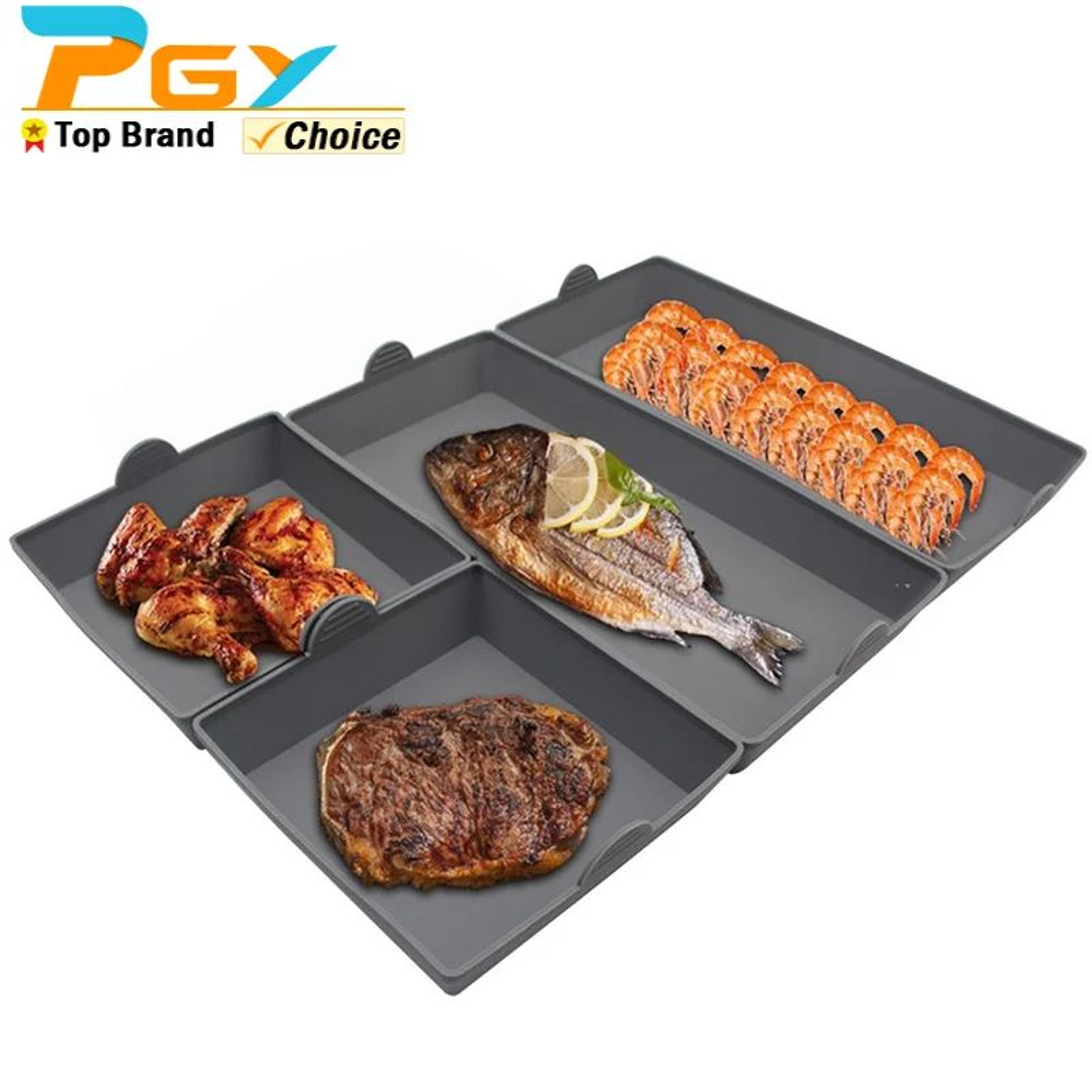 flexibake air fryer silicone baking pan with dividers – reusable nonstick oven & air fryer tray