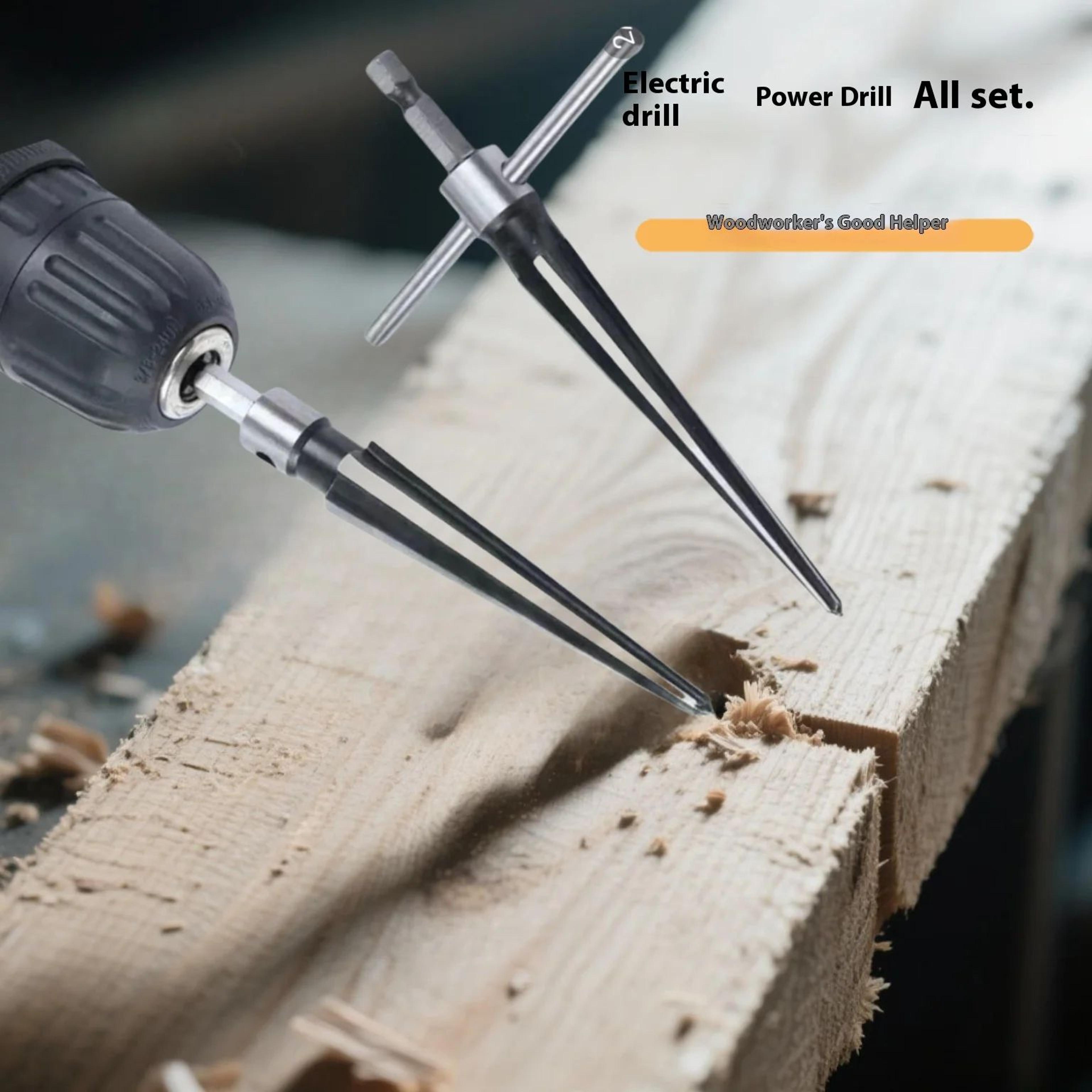 high-carbon steel chamfering tool set - hex shank cone cutter bits for wood, metal, and plastic