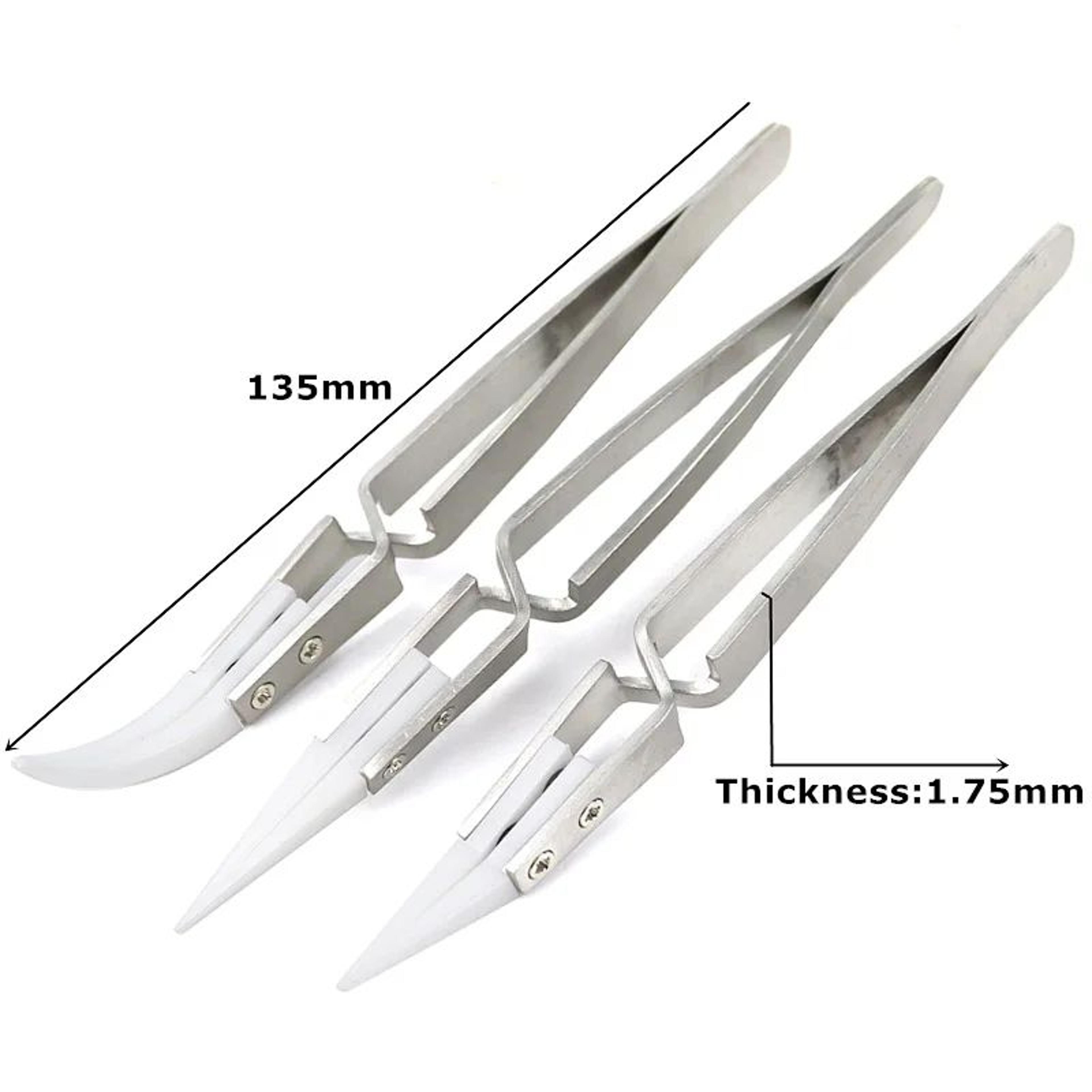 precision ceramic tweezers for electronics - anti-static soldering tweezers with heat-resistant tips