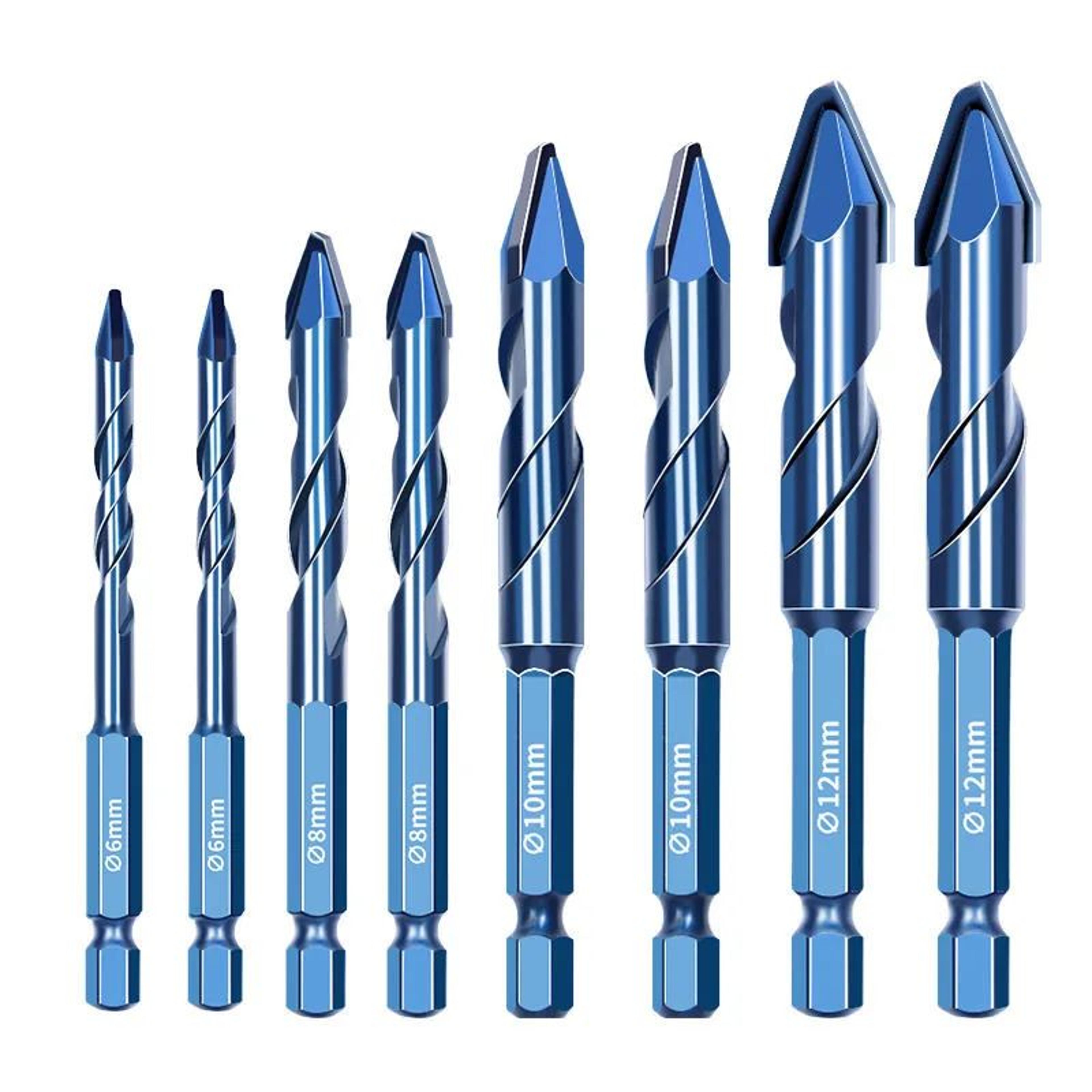 high-hardness triangle drill bit set – precision glass, ceramic & concrete drilling