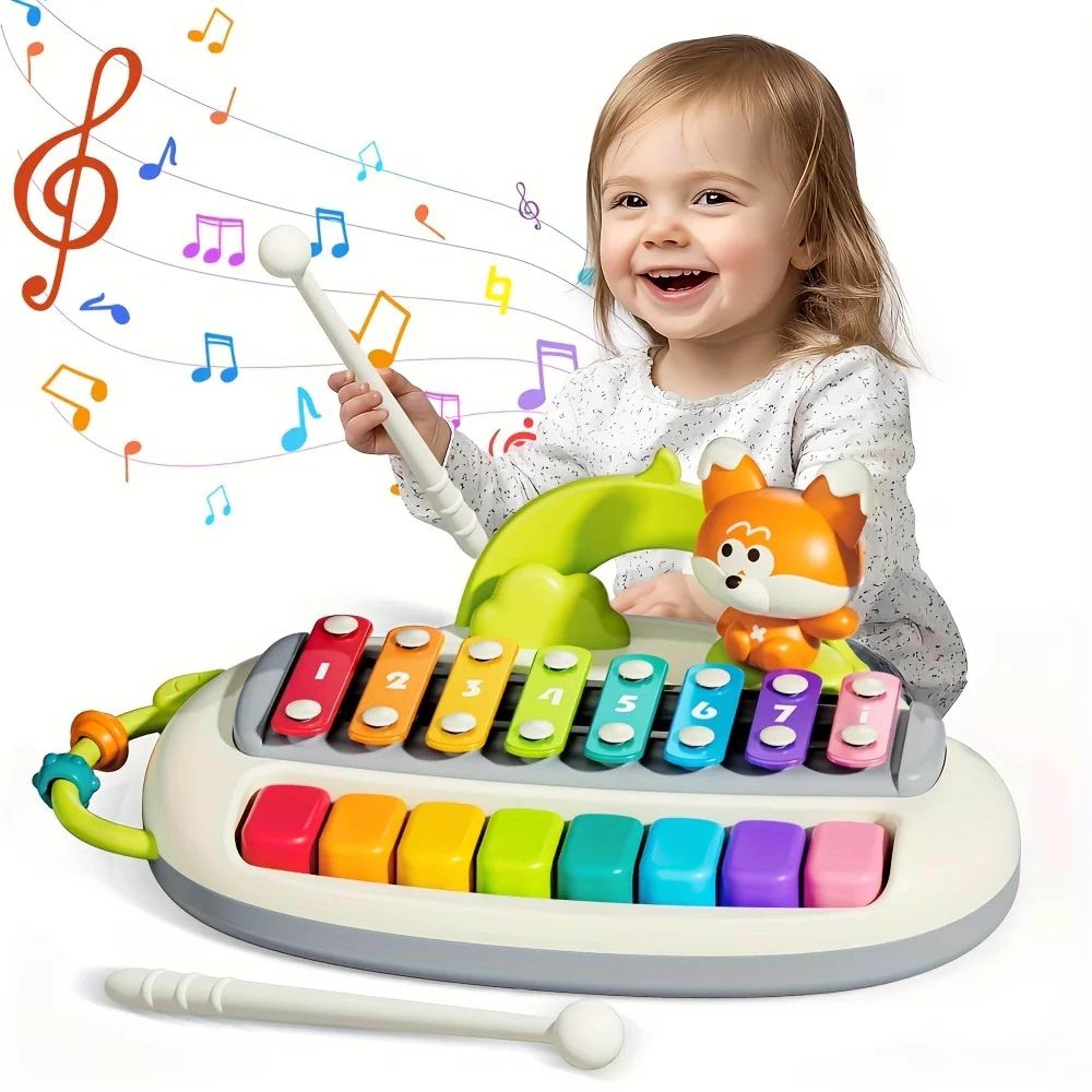 2-in-1 baby grand piano toy for musical learning & motor skill development